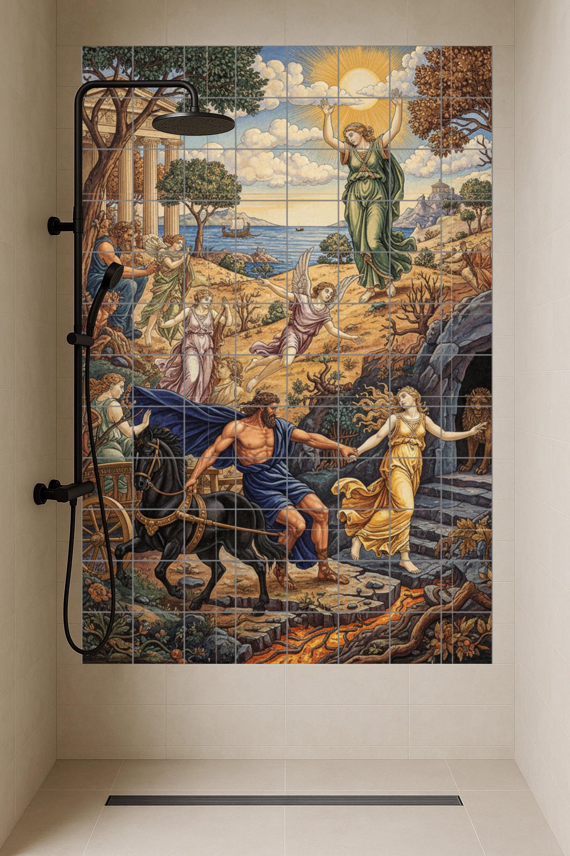 Abduction of Perséfone — Mythology Wall Art · Ceramic Tile Mural