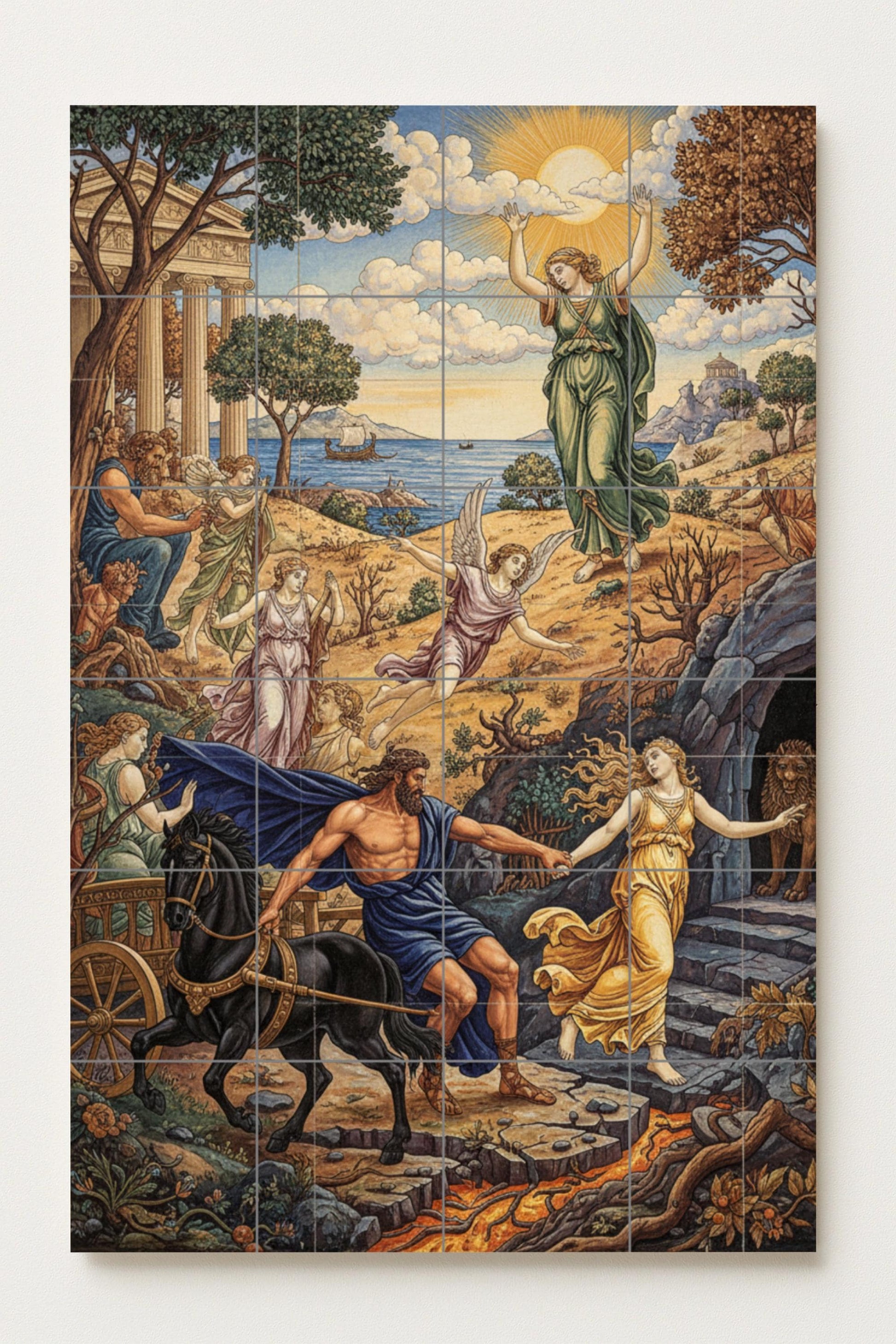 Abduction of Perséfone — Mythology Wall Art · Ceramic Tile Mural