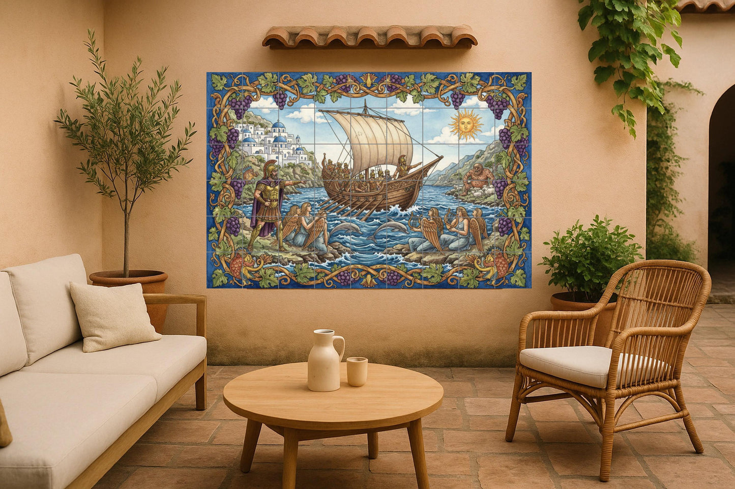 Ulisse e le Sirene — Arte Mitologica da Parete, Arte da Parete in Ceramica