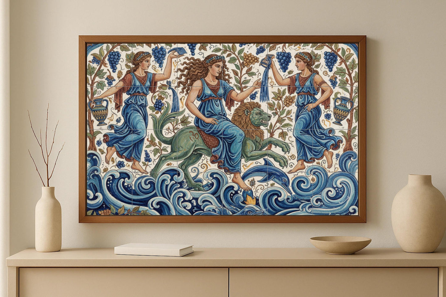 Ménades del Mare — Decoro di Leggenda Antica, Arte da Parete in Ceramica