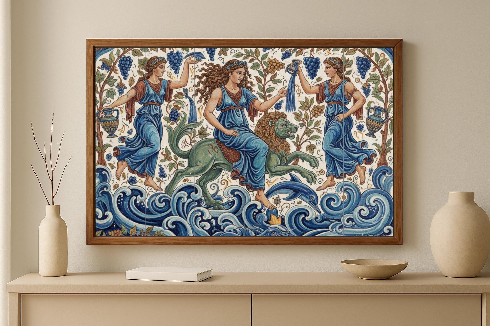 Ménades del Mare — Decoro di Leggenda Antica, Arte da Parete in Ceramica