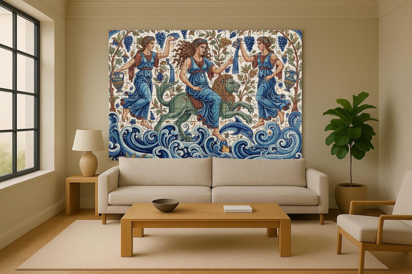 Ménades del Mare — Decoro di Leggenda Antica, Arte da Parete in Ceramica