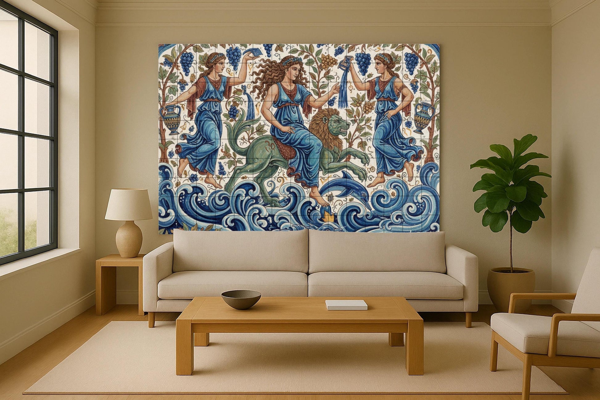Ménades del Mare — Decoro di Leggenda Antica, Arte da Parete in Ceramica