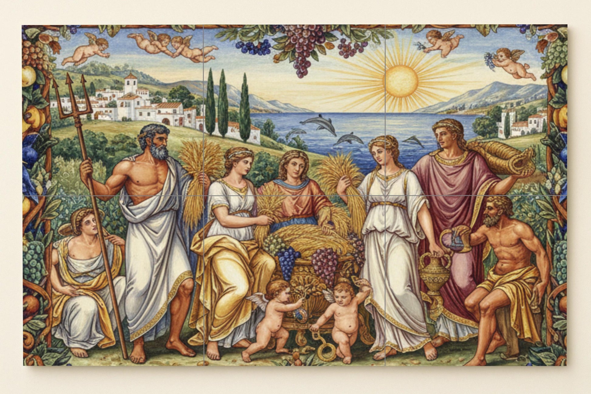 Raccolto di i Dioses — Decoro di Leggenda Antica, Arte da Parete in Ceramica