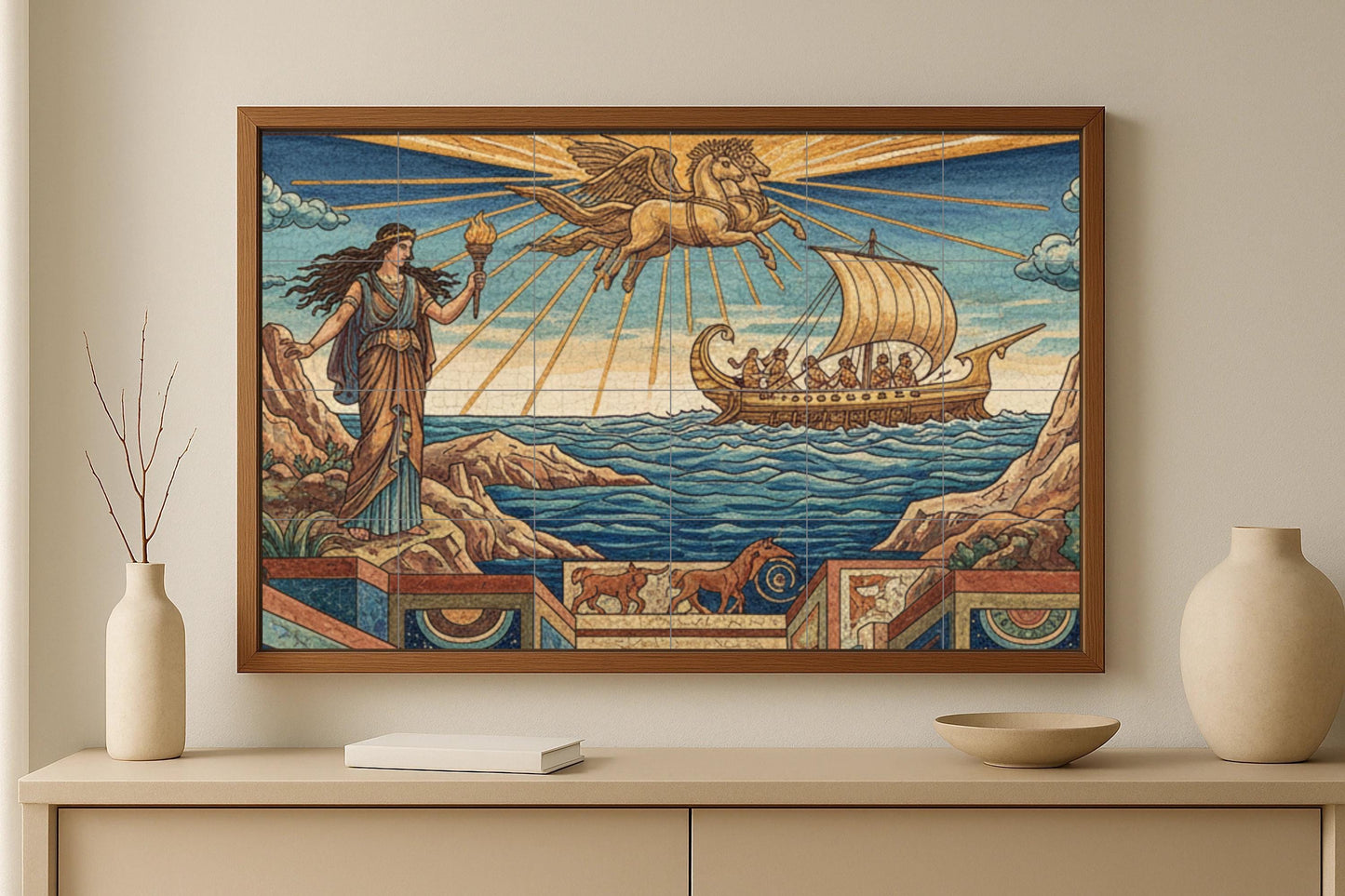 Viaje di Helios · Murale Ceramico — Arte Mitologica da Parete