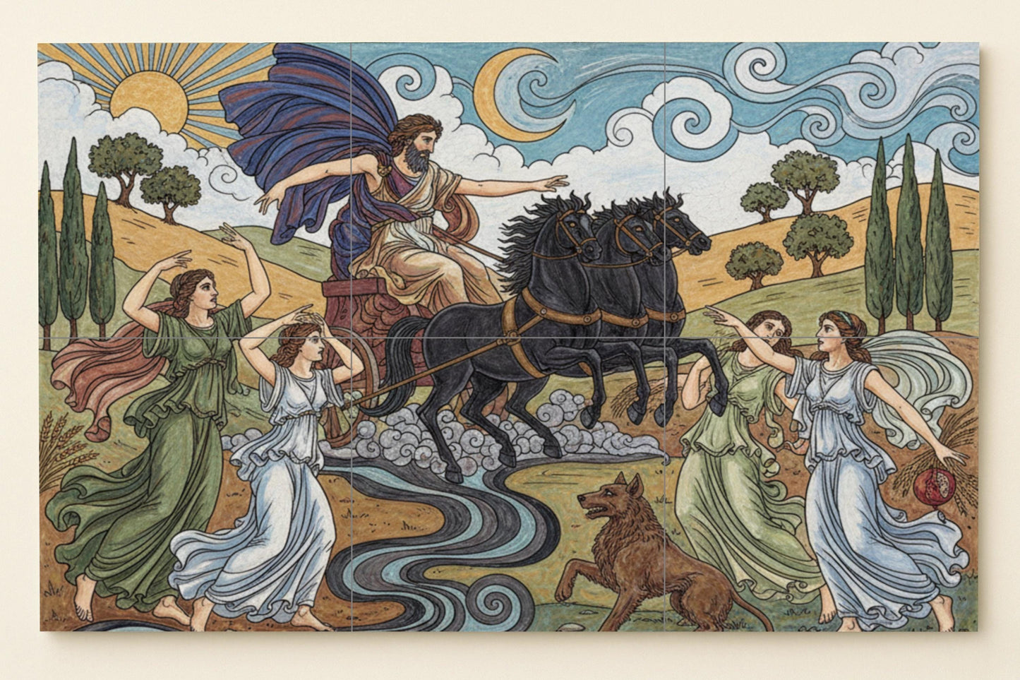 Abduction of Perséfone · Ceramic Wall Mural — Landmark Mural