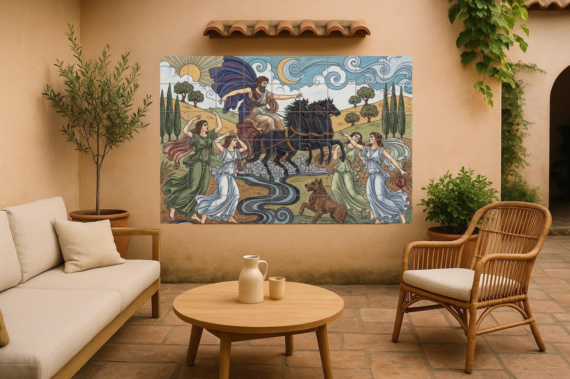Abduction of Perséfone · Ceramic Wall Mural — Landmark Mural