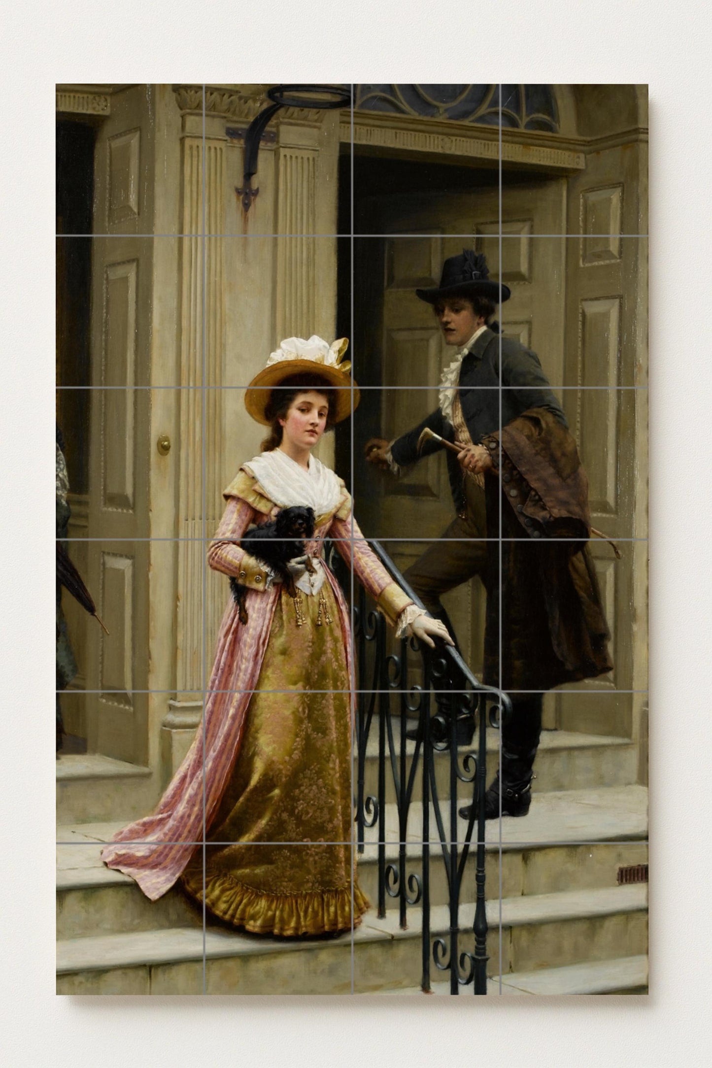 Ceramic Tile Mural: Scene Victorian Romantic — Folk-Art Décor