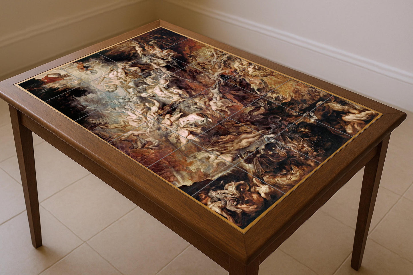 La caída de los condenados — Fine-Art Masterpiece · Ceramic Tile Mural