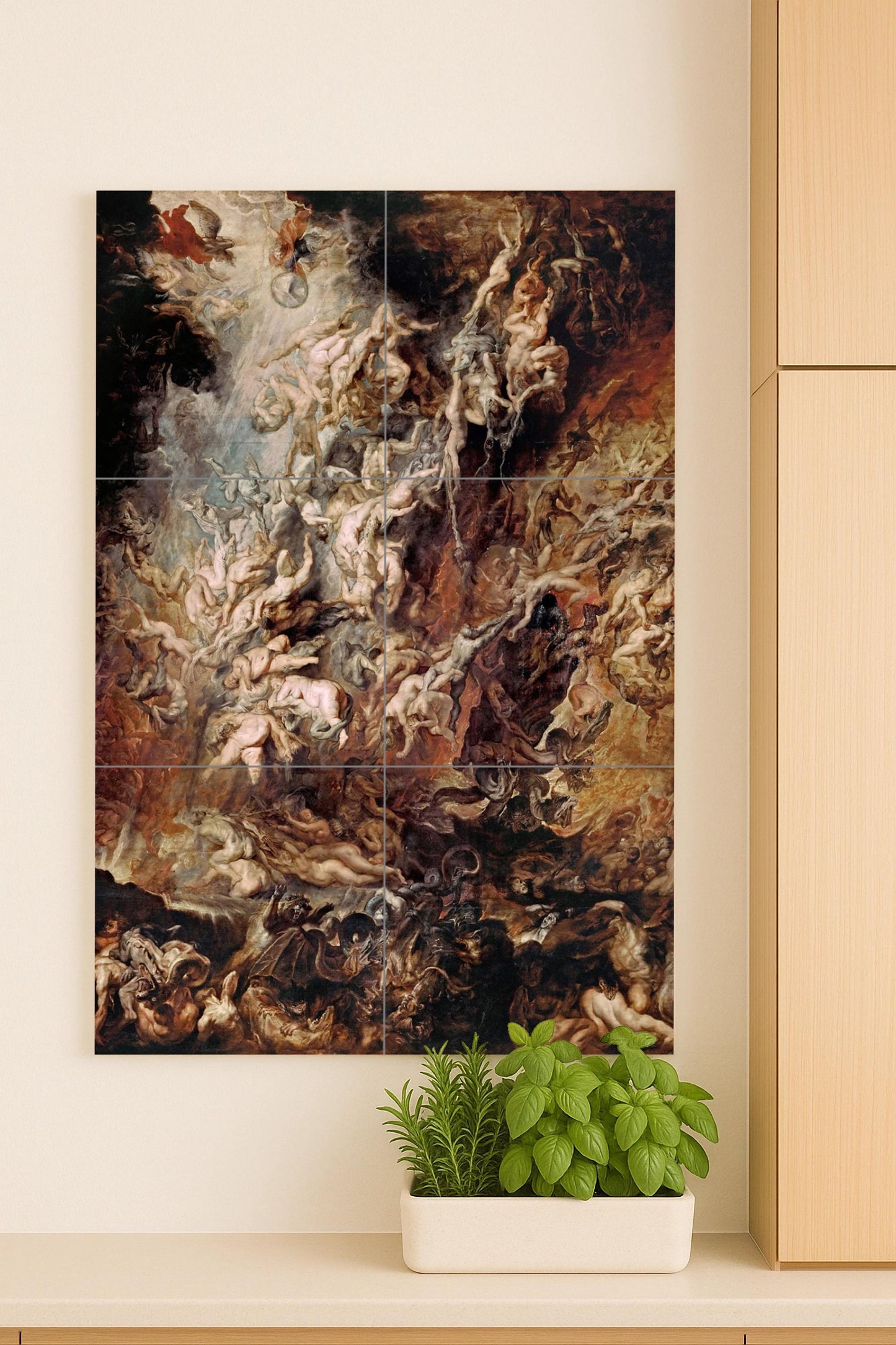 La caída de los condenados — Fine-Art Masterpiece · Ceramic Tile Mural