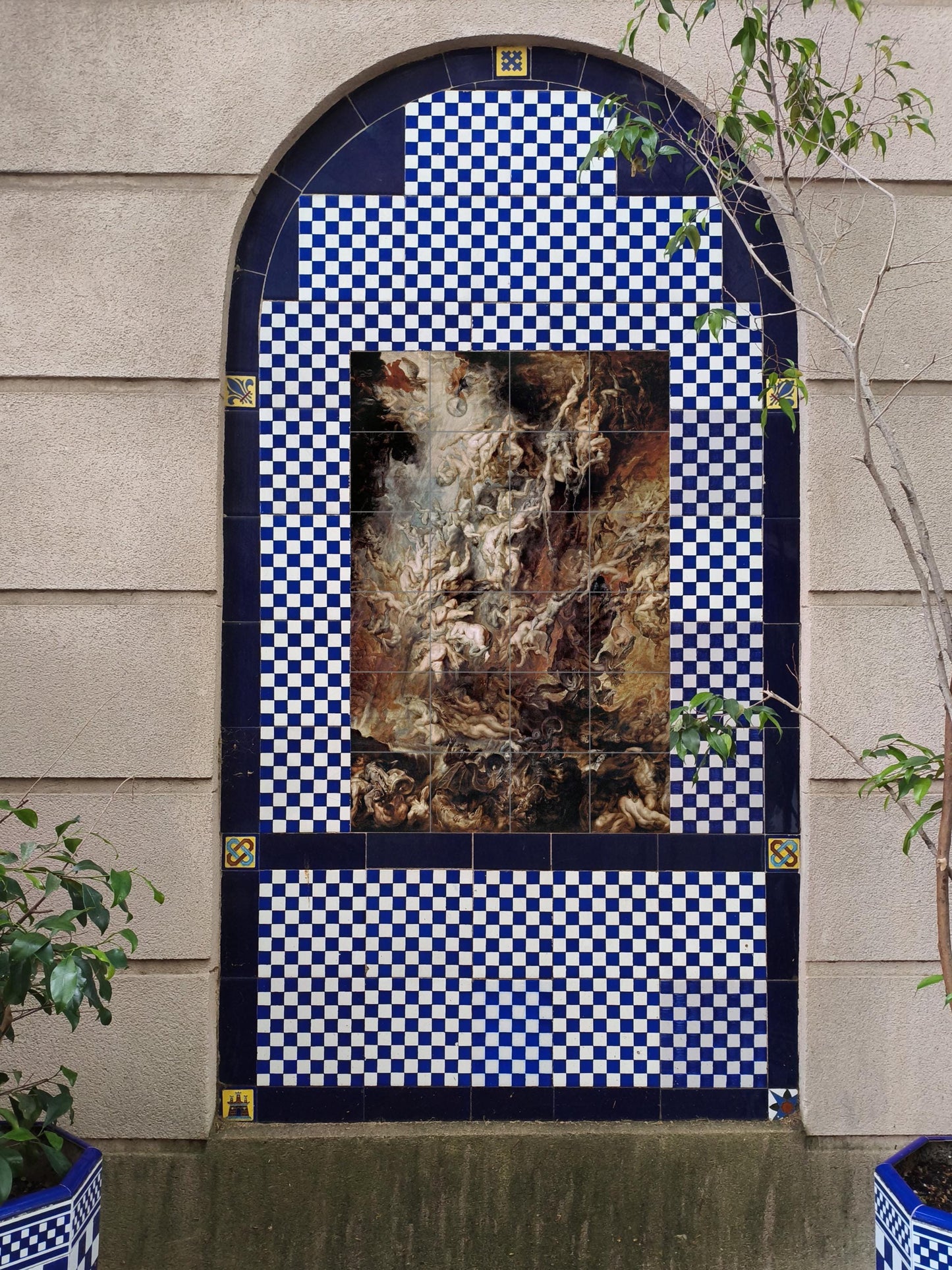 La caída de los condenados — Fine-Art Masterpiece · Ceramic Tile Mural
