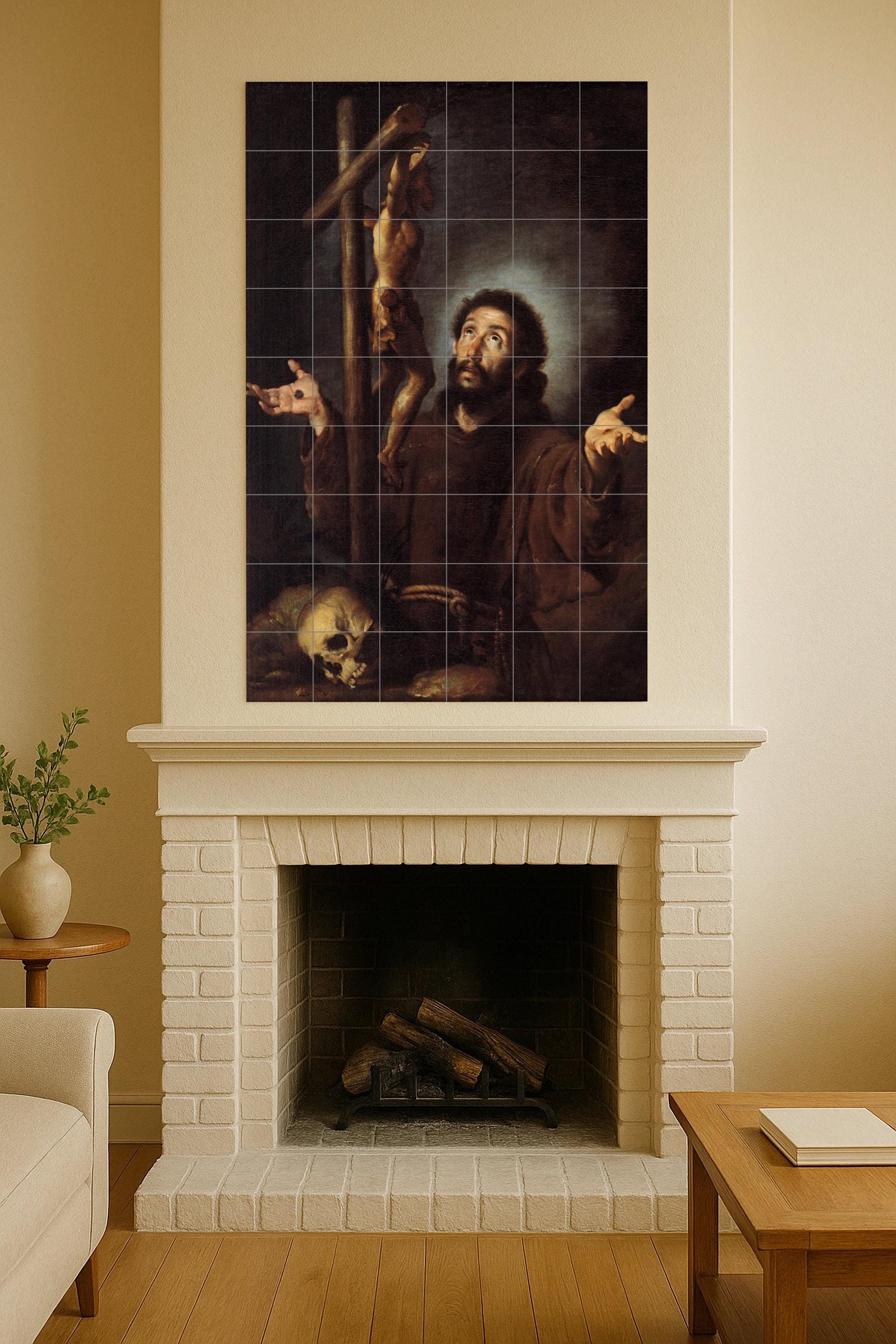 San Francisco de Asís — Santo en oración ante la cruz