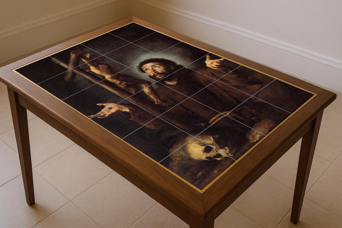 San Francisco de Asís — Santo en oración ante la cruz