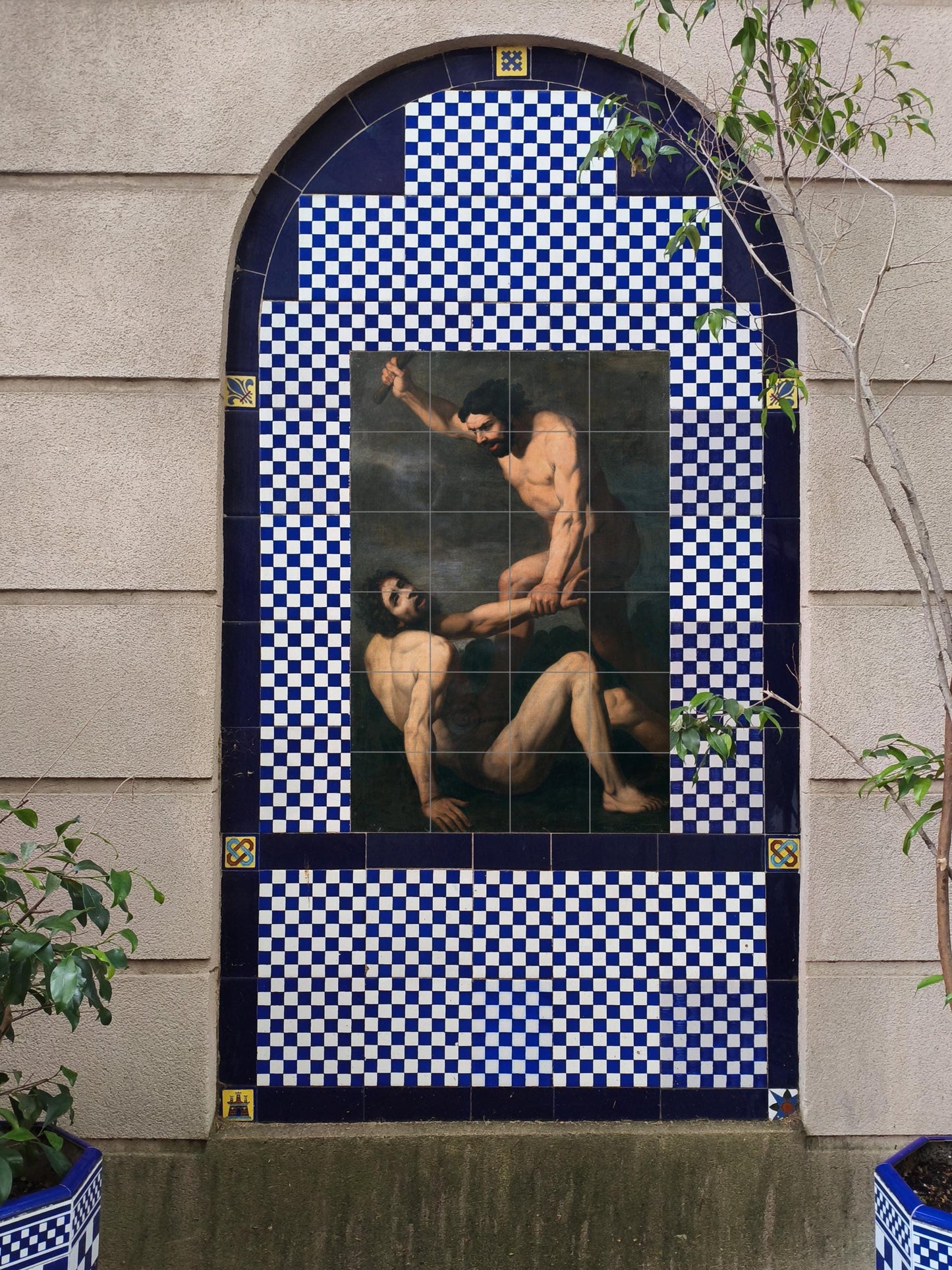 Caín e Abel · Murale Ceramico — Arte Cristiana da Parete