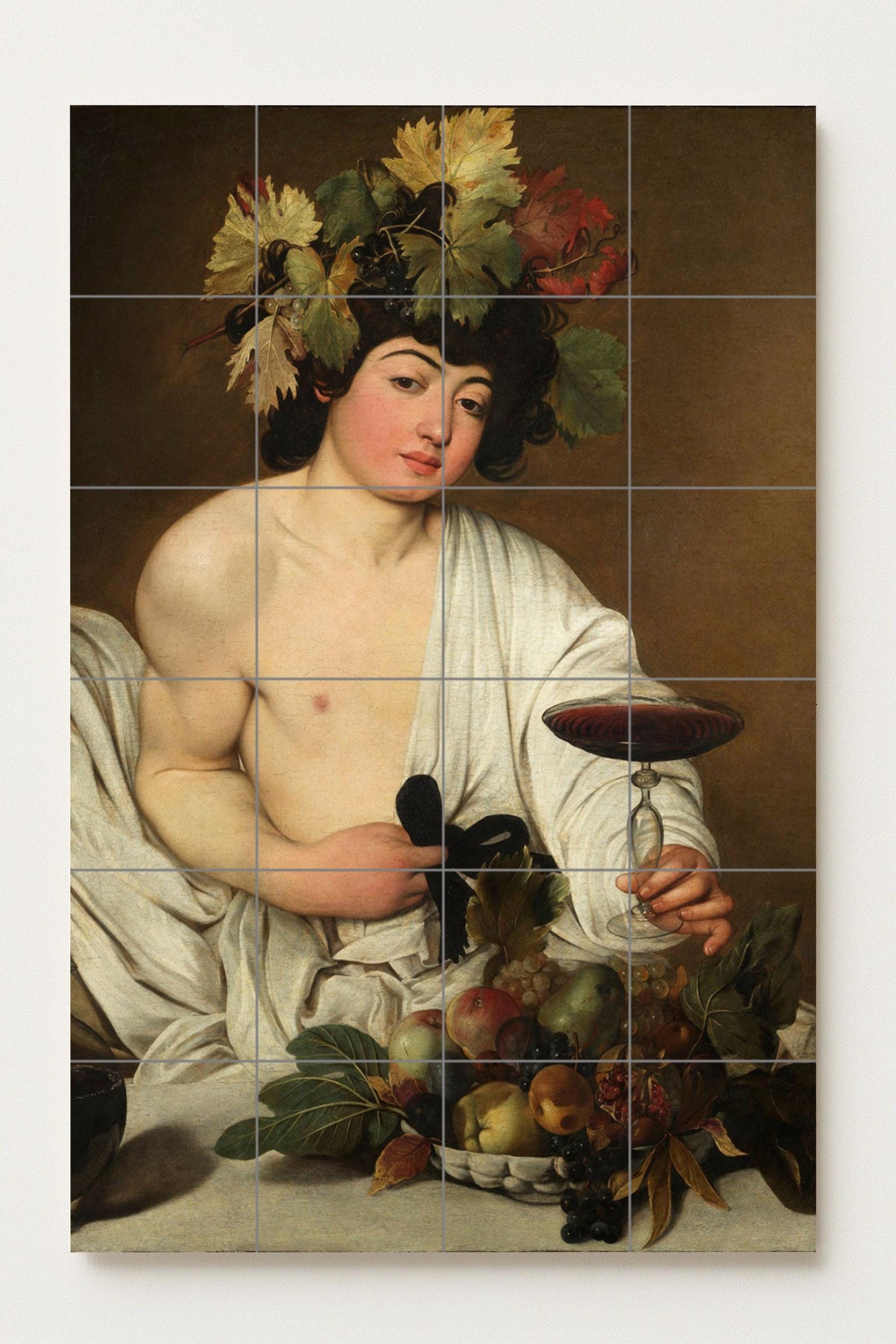 Fresque en Carrelage Baco de Caravaggio — Peinture Classique en Carreaux