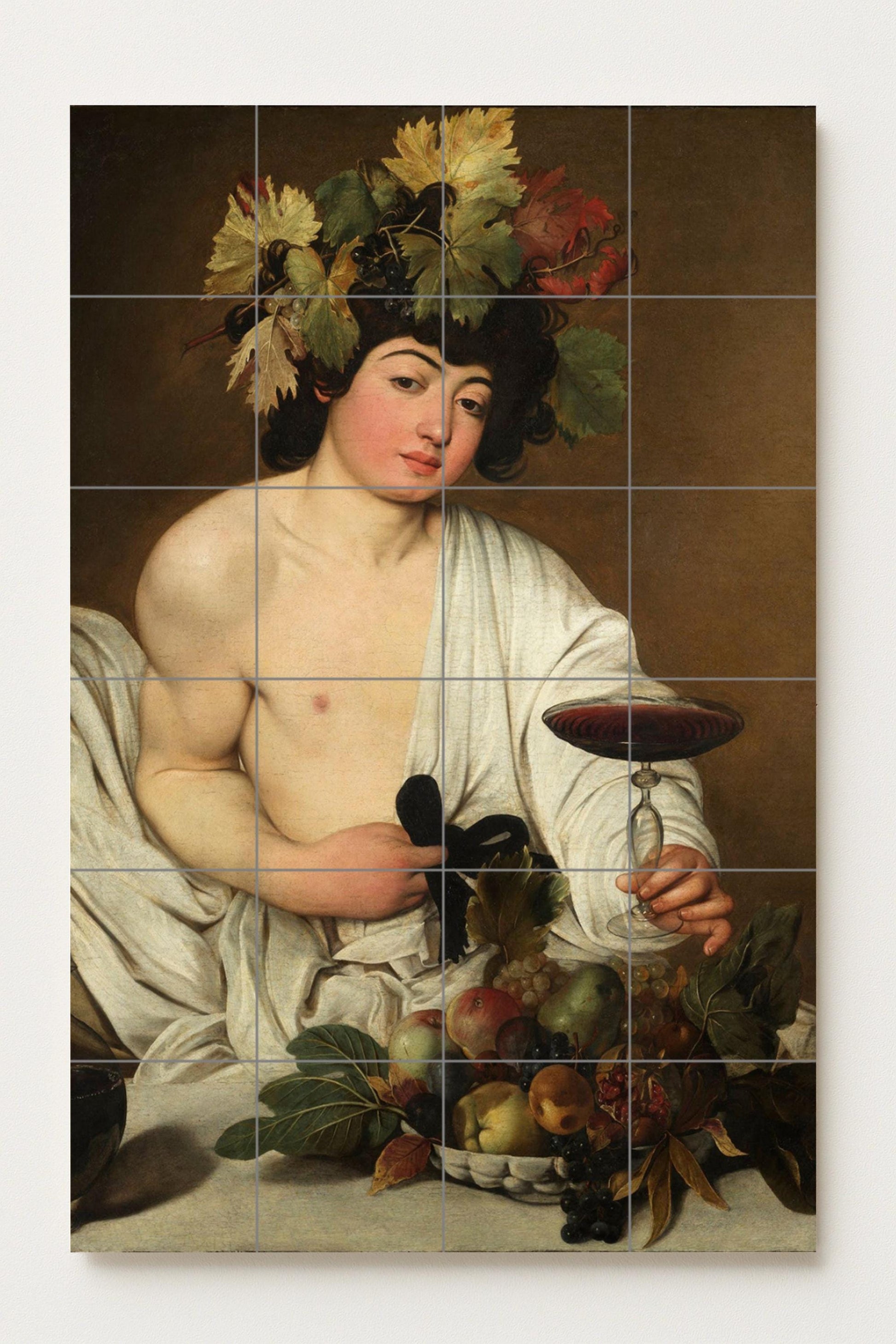 Fresque en Carrelage Baco de Caravaggio — Peinture Classique en Carreaux