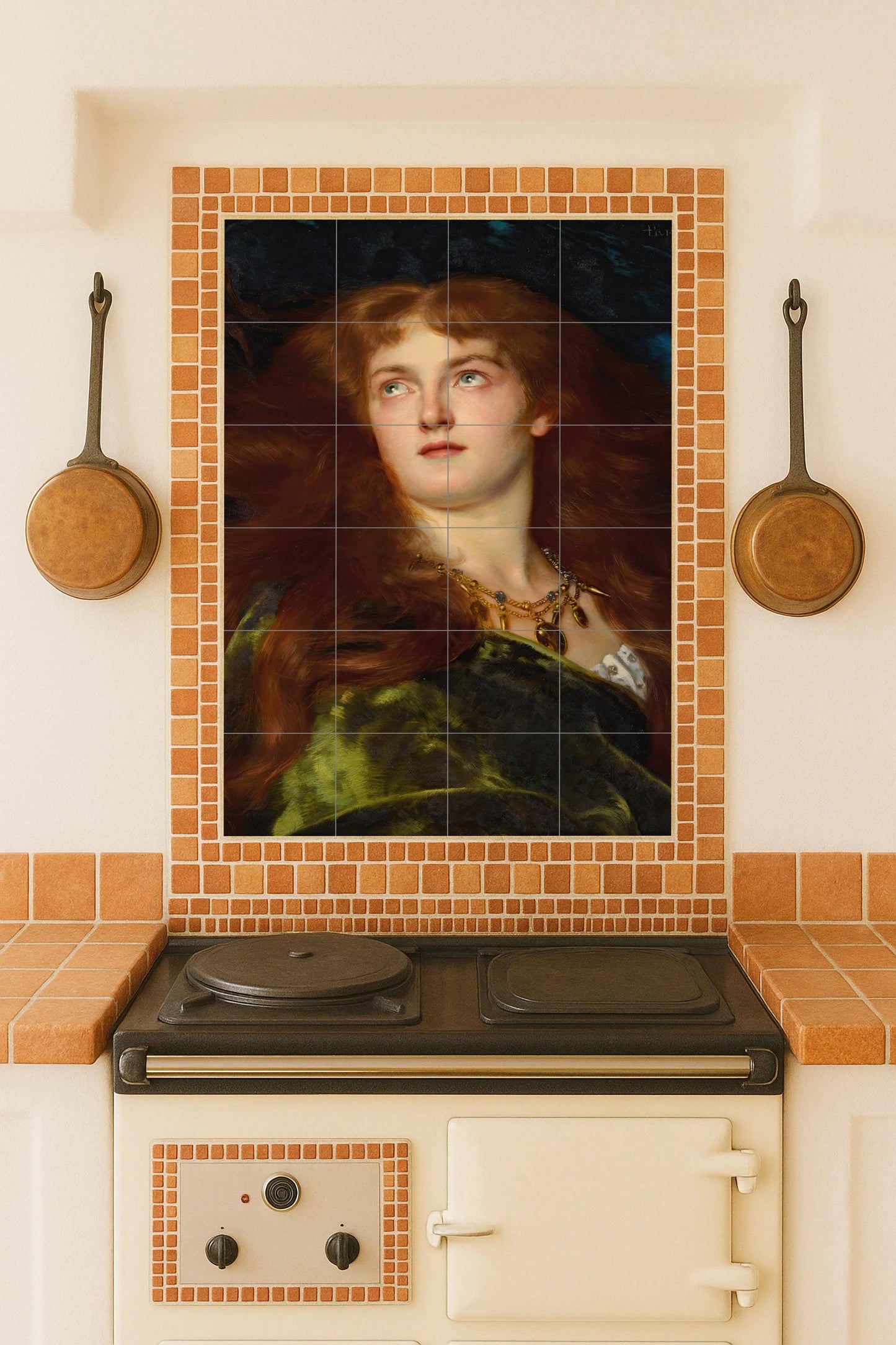 Belleza di la Donna — Murale in Piastrelle di Ceramica · Murale a Motivi Decorativi
