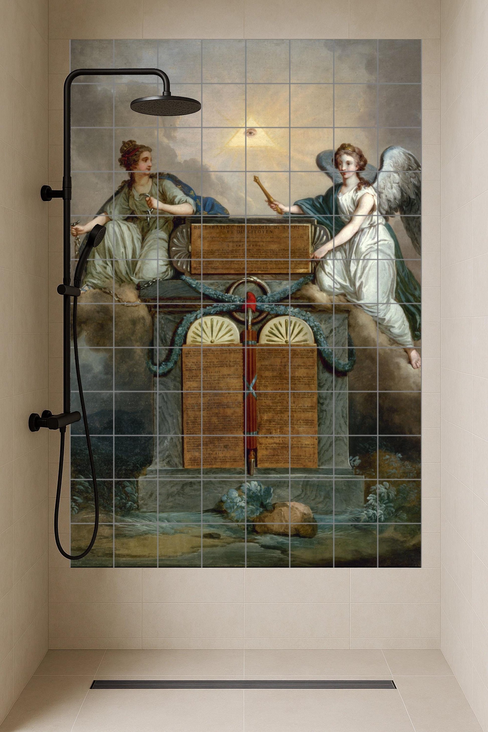 Ceramic Tile Mural: Declaración of the Derechos of the Man and of the Ciudadano of Jean-Jacques-Franço — Mythology Wall Art