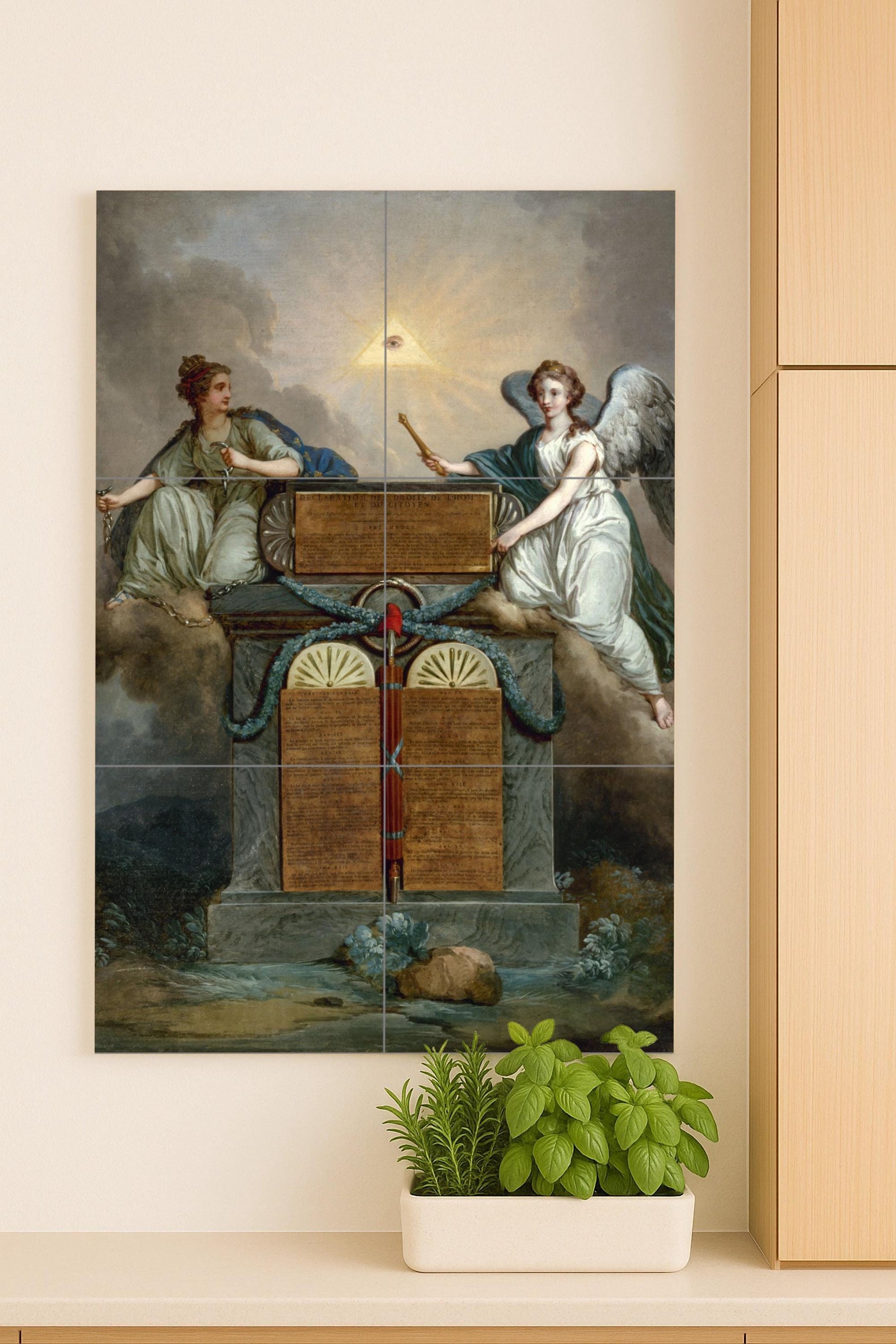 Ceramic Tile Mural: Declaración of the Derechos of the Man and of the Ciudadano of Jean-Jacques-Franço — Mythology Wall Art