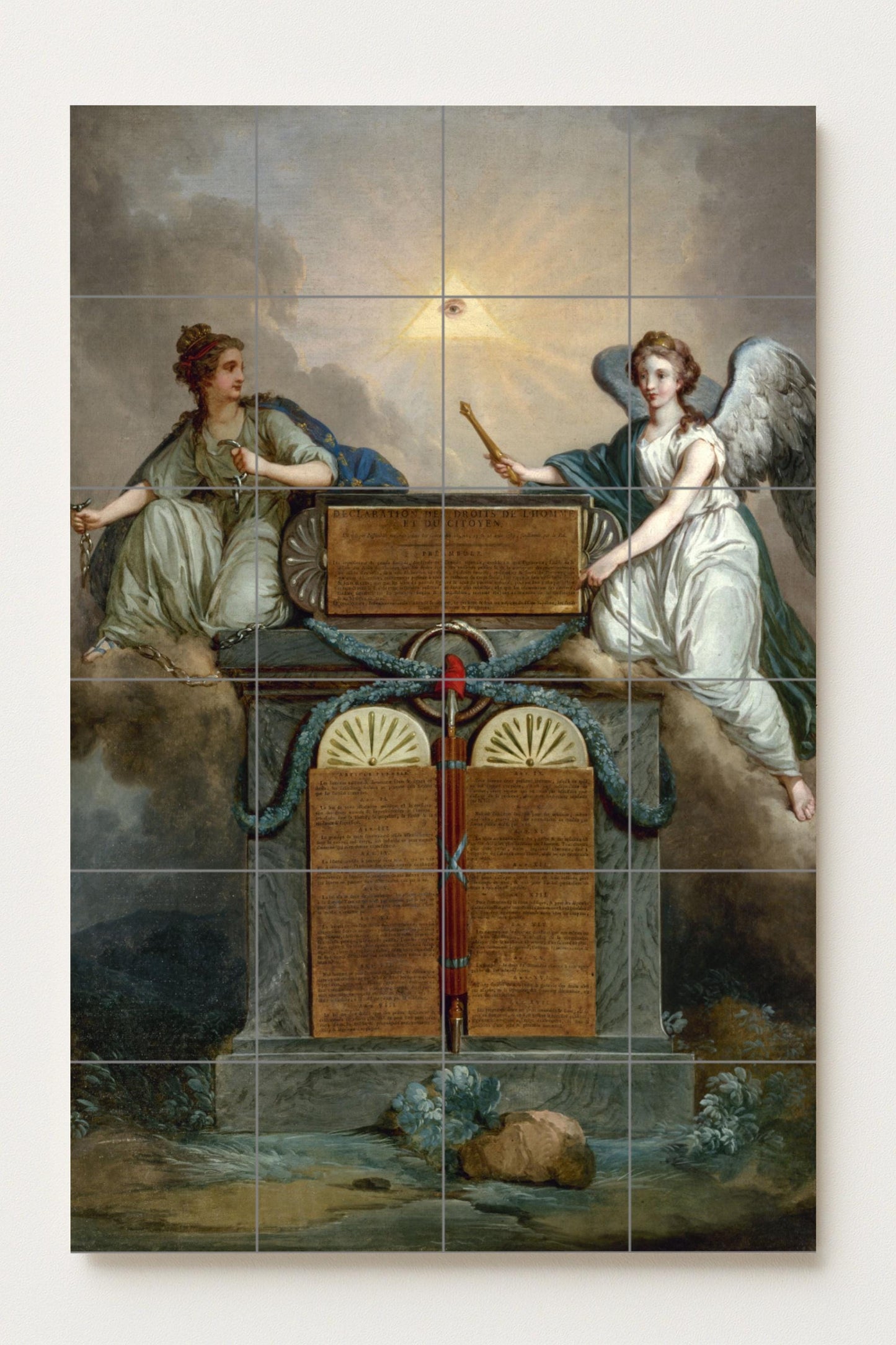 Ceramic Tile Mural: Declaración of the Derechos of the Man and of the Ciudadano of Jean-Jacques-Franço — Mythology Wall Art
