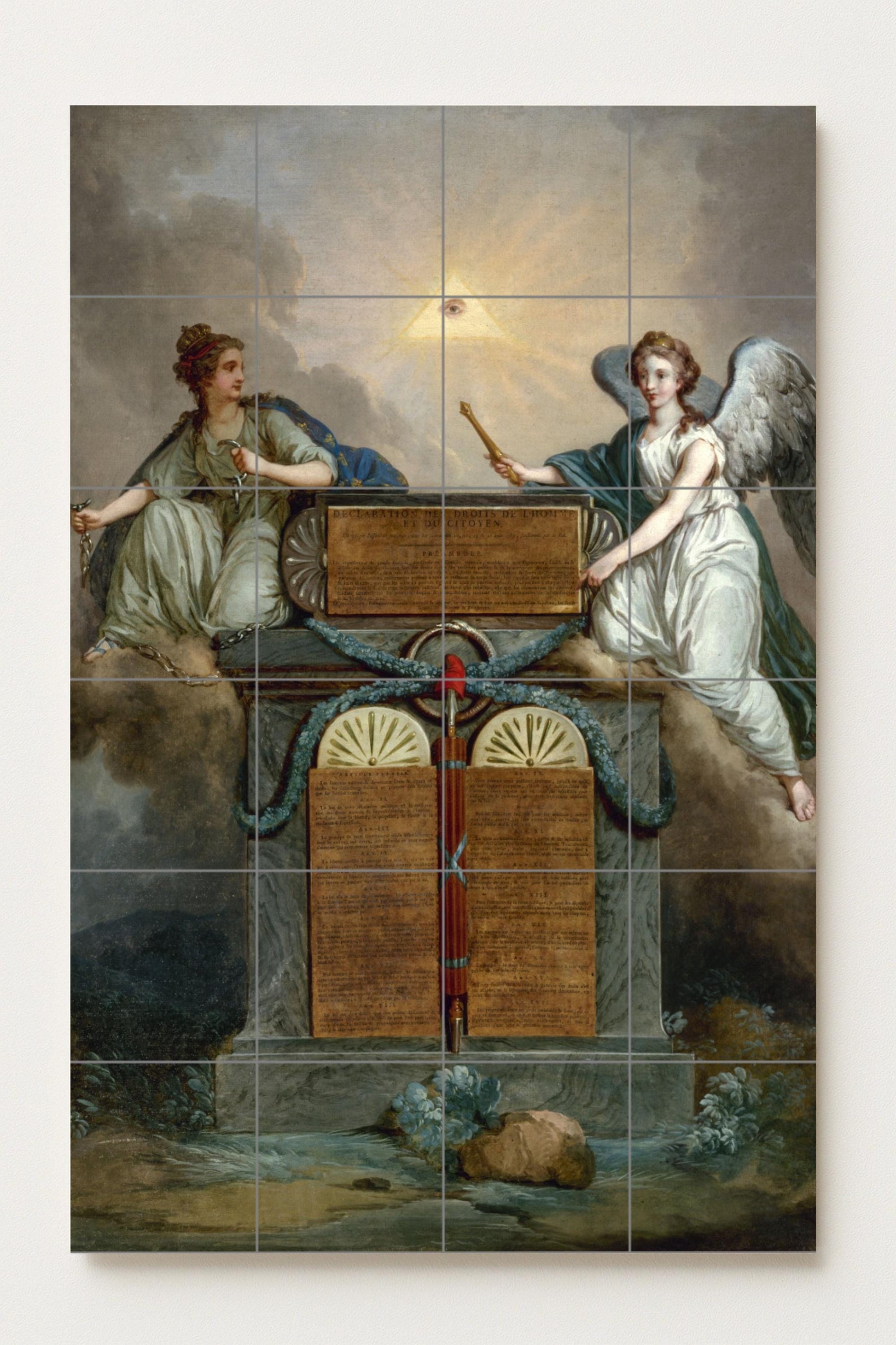 Ceramic Tile Mural: Declaración of the Derechos of the Man and of the Ciudadano of Jean-Jacques-Franço — Mythology Wall Art