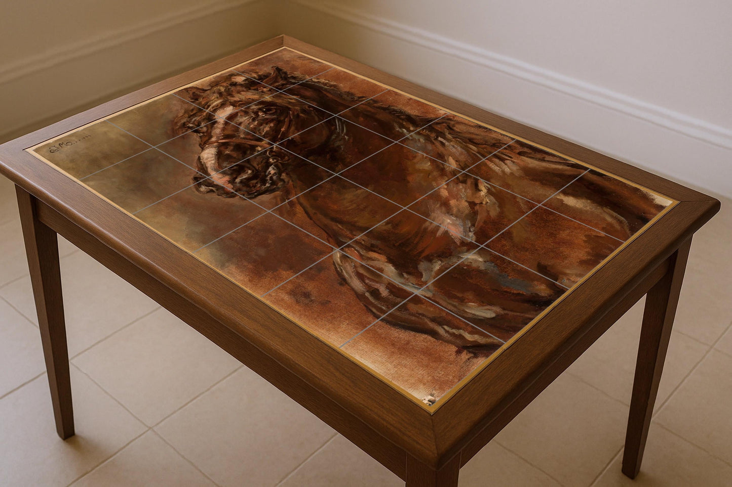Atelier von Pferde — Fliesen-Wandbild aus Keramik · Fauna-Fliesenkunst