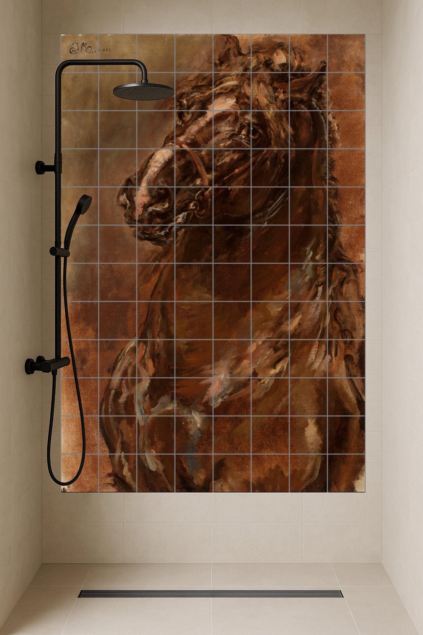 Atelier von Pferde — Fliesen-Wandbild aus Keramik · Fauna-Fliesenkunst