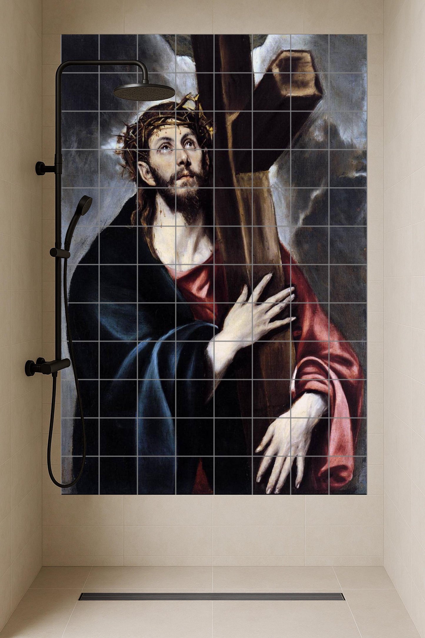 Cristo cargando la Croce — Arte da Galleria, Arte da Parete in Ceramica