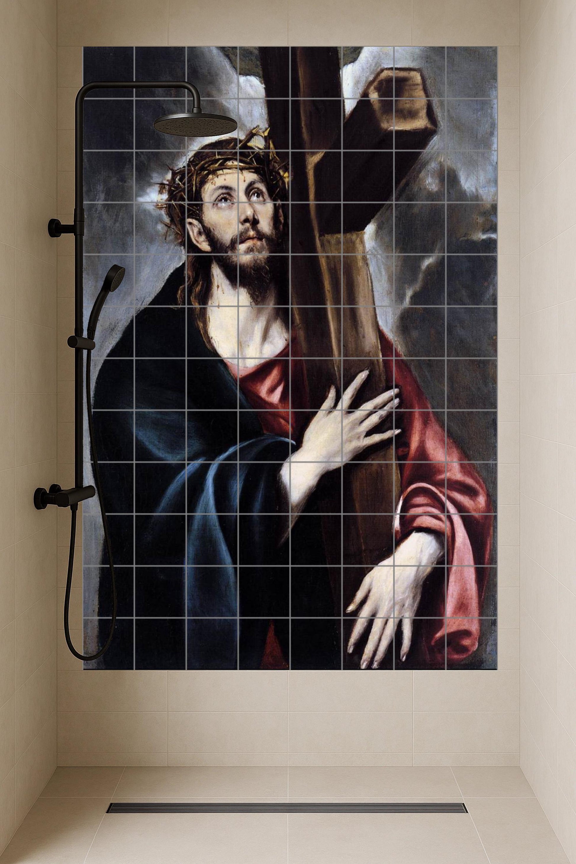 Cristo cargando la Croce — Arte da Galleria, Arte da Parete in Ceramica