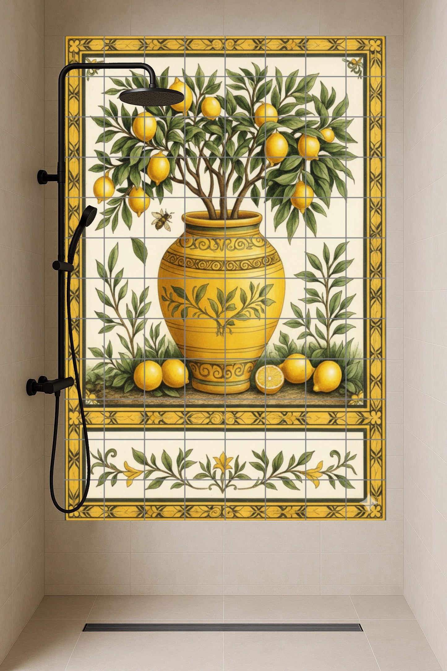 Limone in Vaso Ornamentale — Arte Naturale da Parete, Arte da Parete in Ceramica