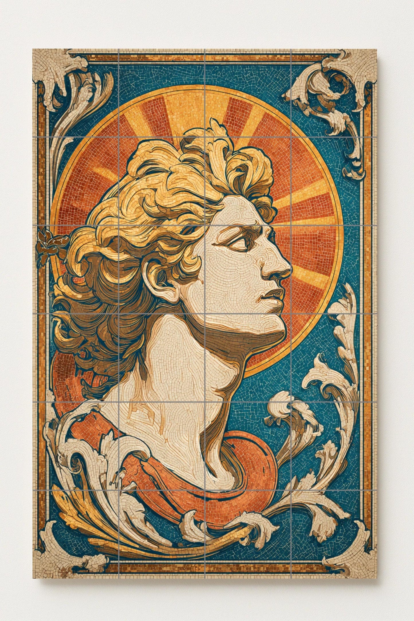 Helios — Mythological Scene · Ceramic Tile Mural