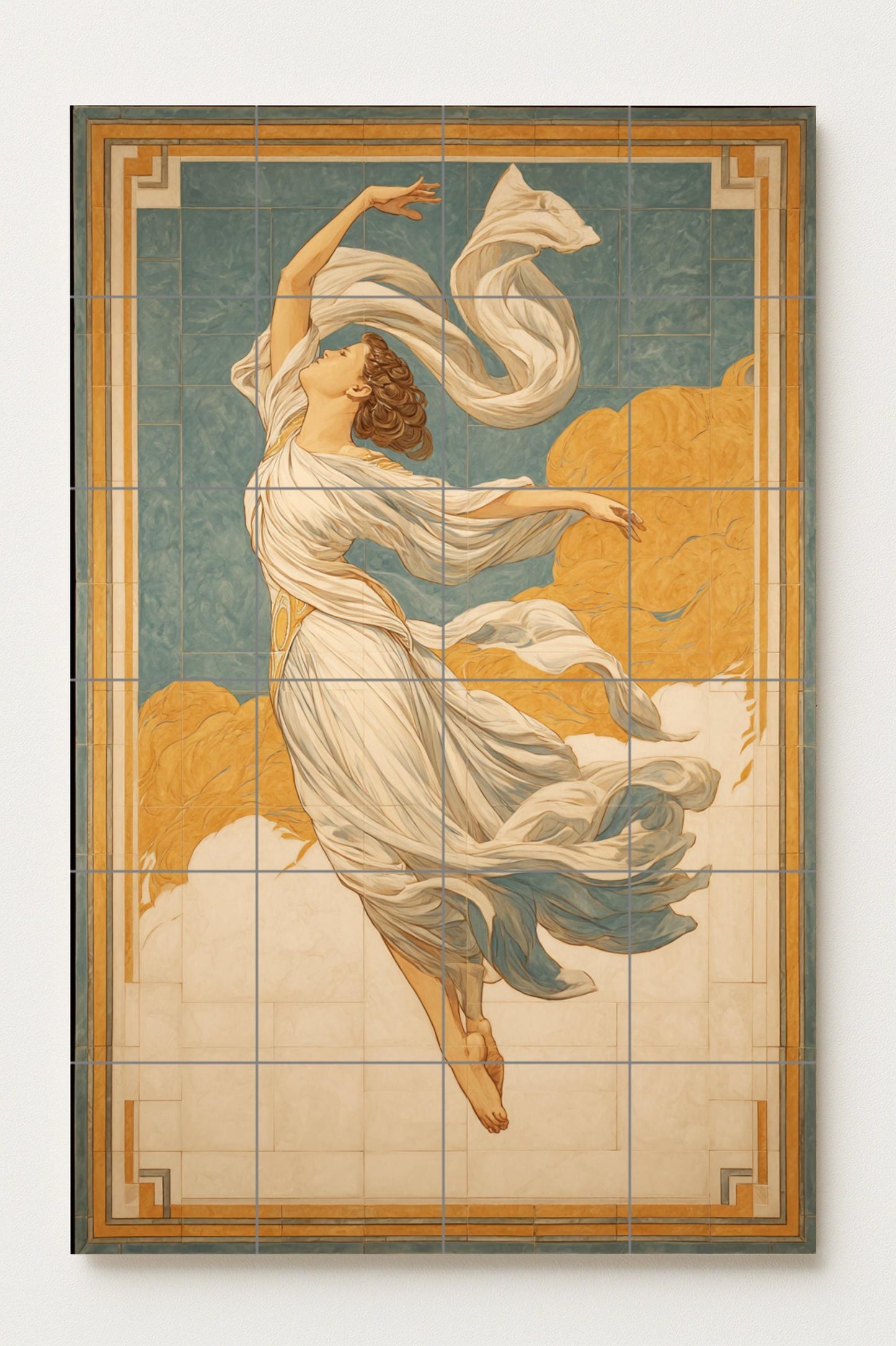 Grâce Céleste · Fresque Céramique — Art Mural Mythologique