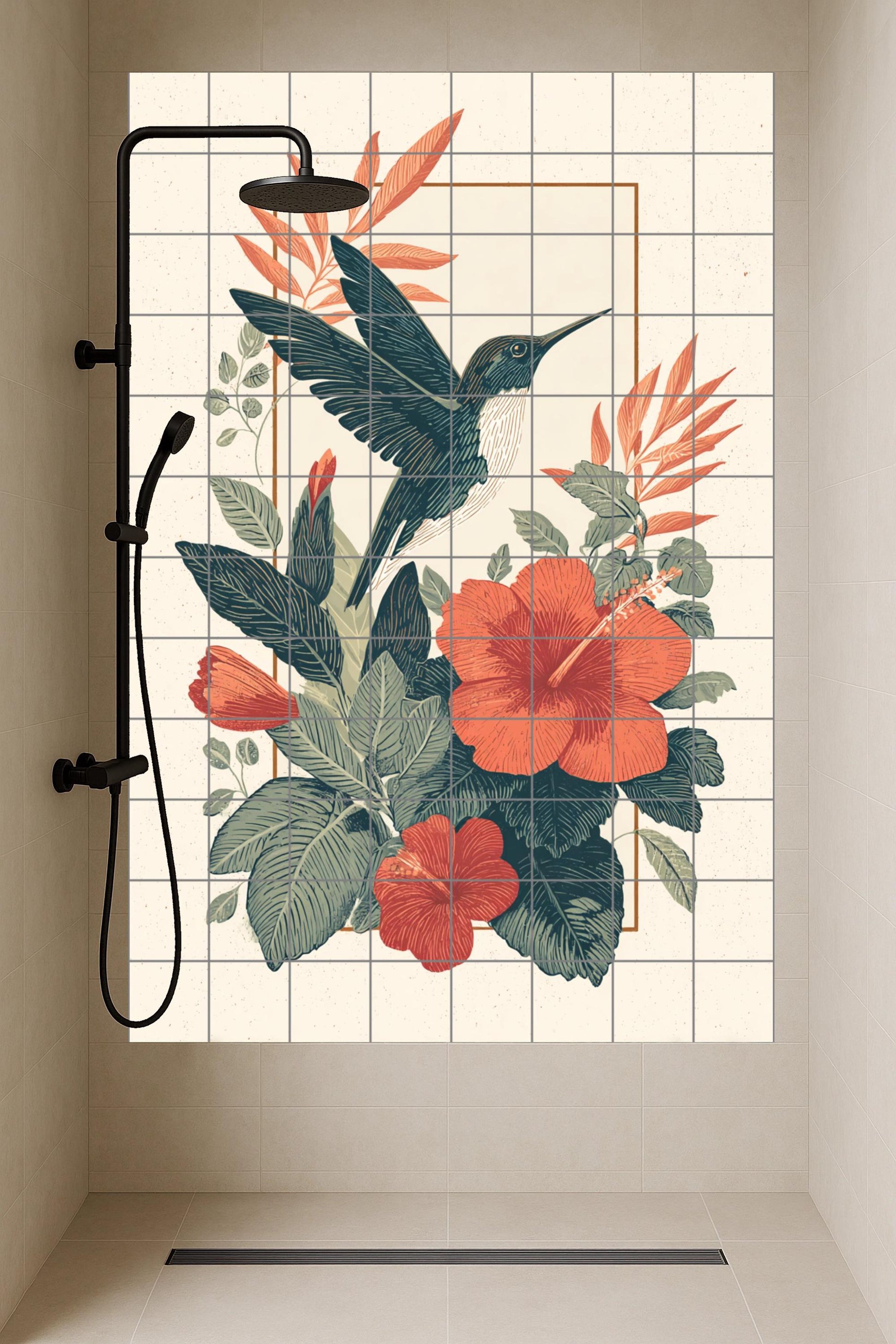 Ensoñación di Colibrí · Murale Ceramico — Paesaggio Botanico