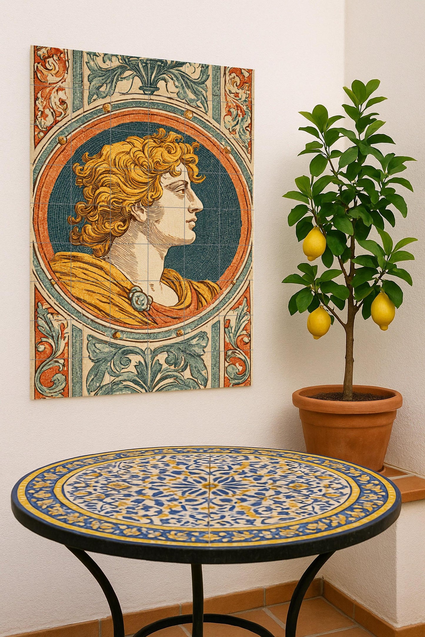 Perfil aureliano · Ceramic Wall Mural — Folk & Ornamental Art