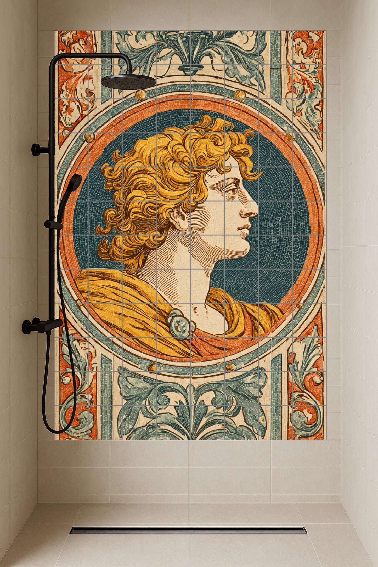 Perfil aureliano · Ceramic Wall Mural — Folk & Ornamental Art