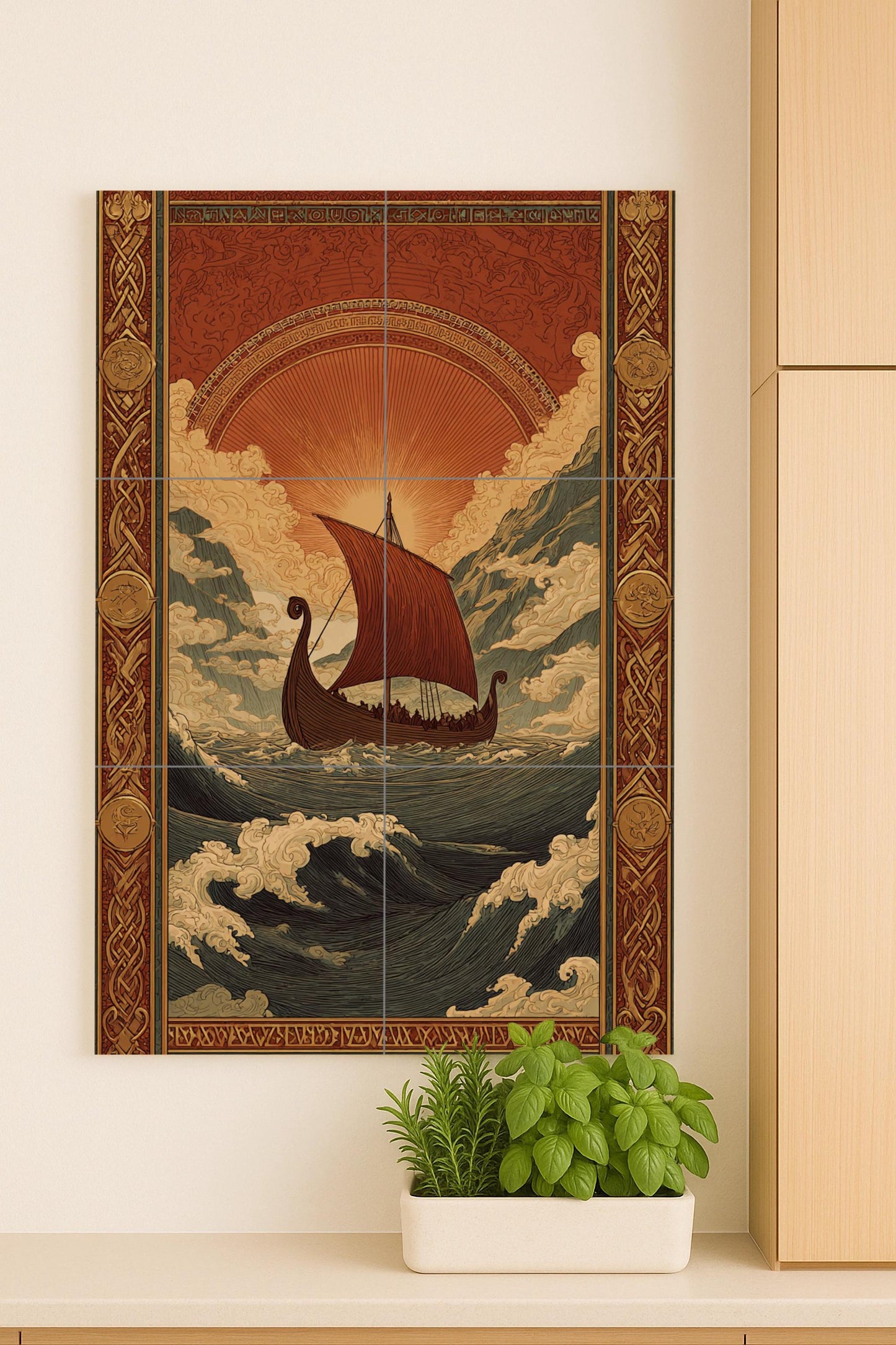 Viaje vikingo — Legends & Epic Art · Ceramic Tile Mural