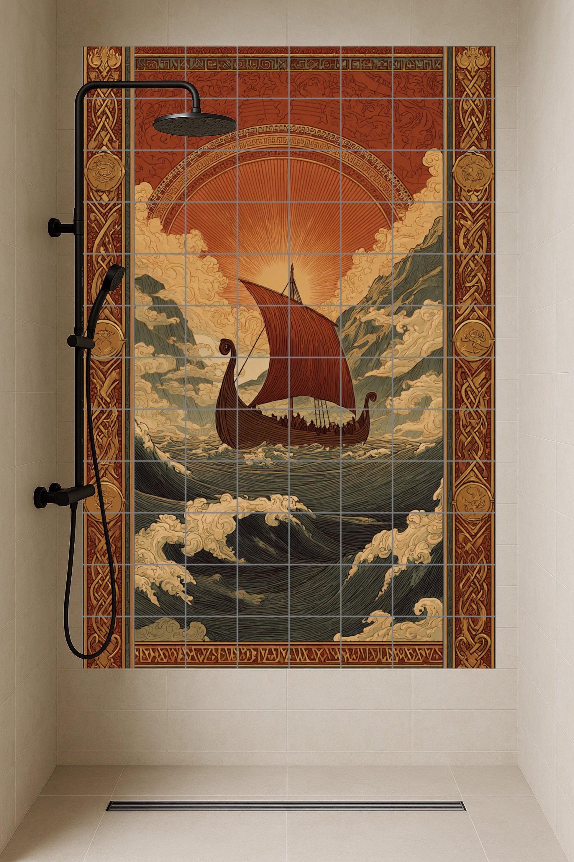 Viaje vikingo — Legends & Epic Art · Ceramic Tile Mural