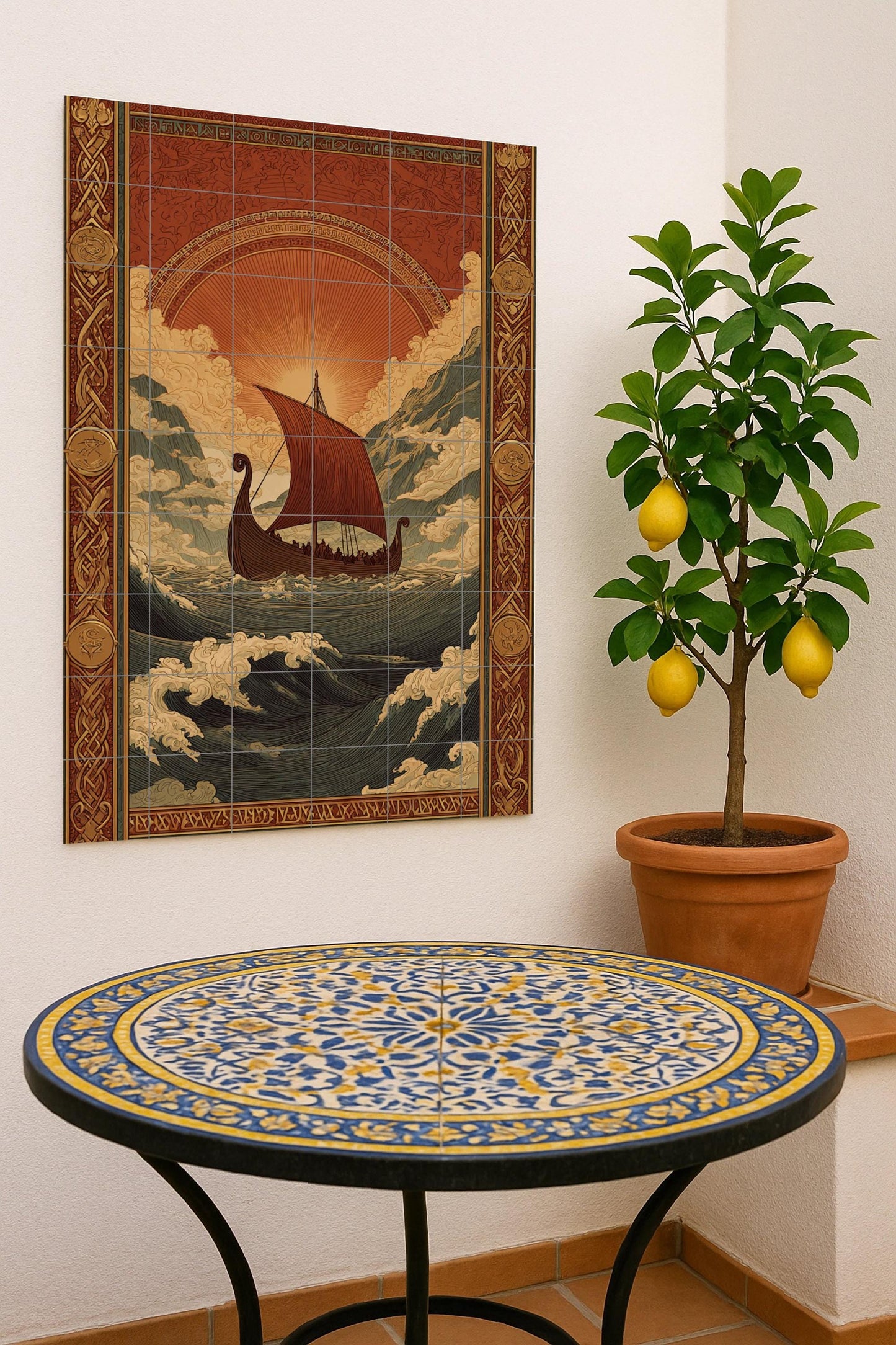 Viaje vikingo — Legends & Epic Art · Ceramic Tile Mural