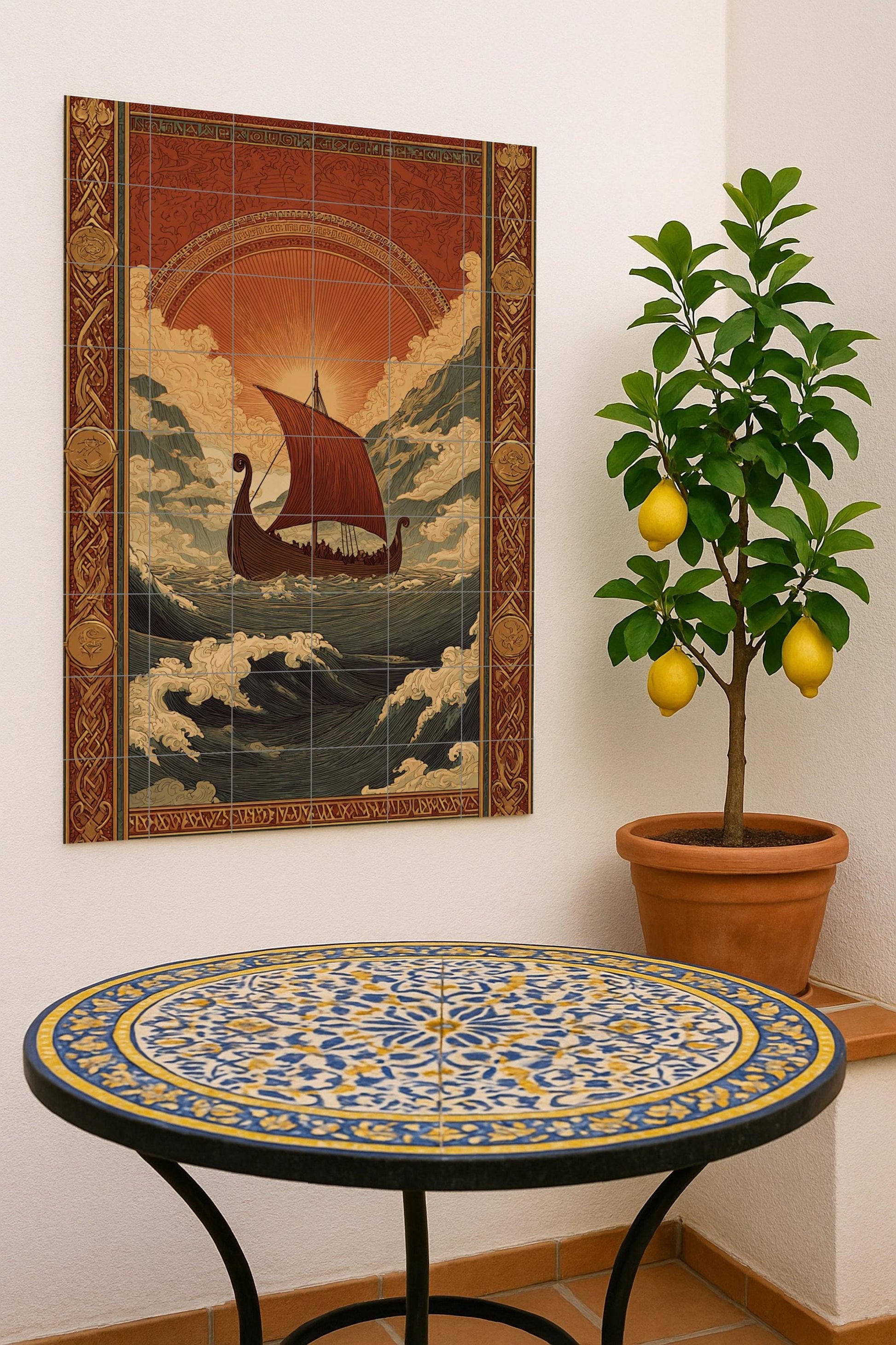 Viaje vikingo — Legends & Epic Art · Ceramic Tile Mural