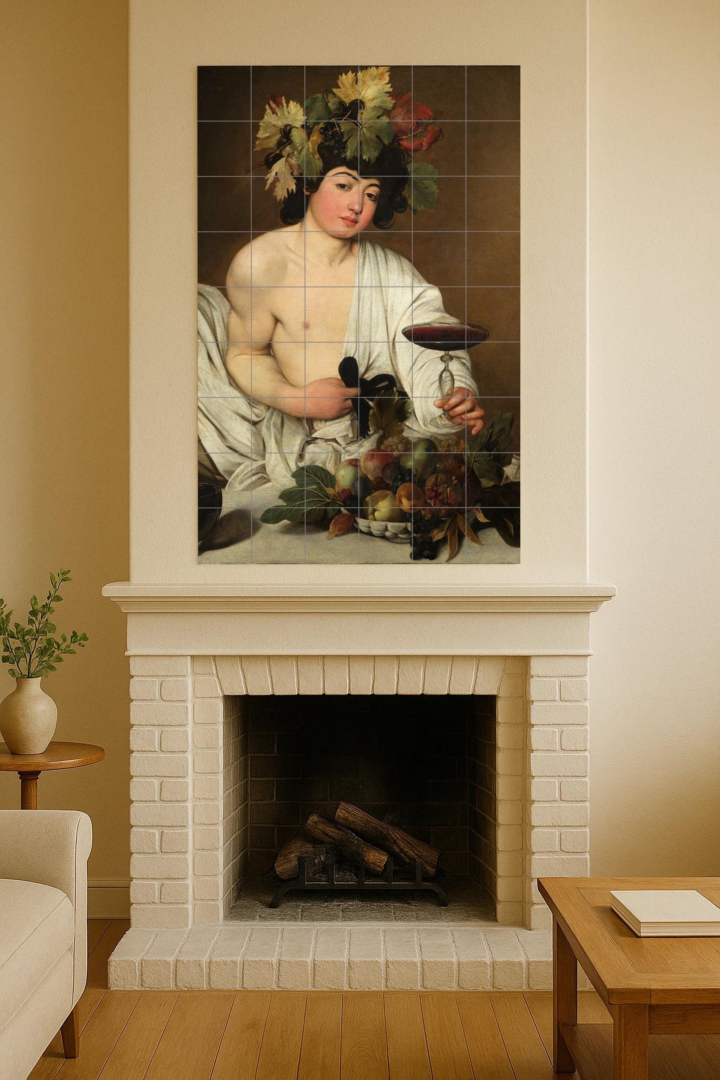 Fresque en Carrelage Baco de Caravaggio — Peinture Classique en Carreaux