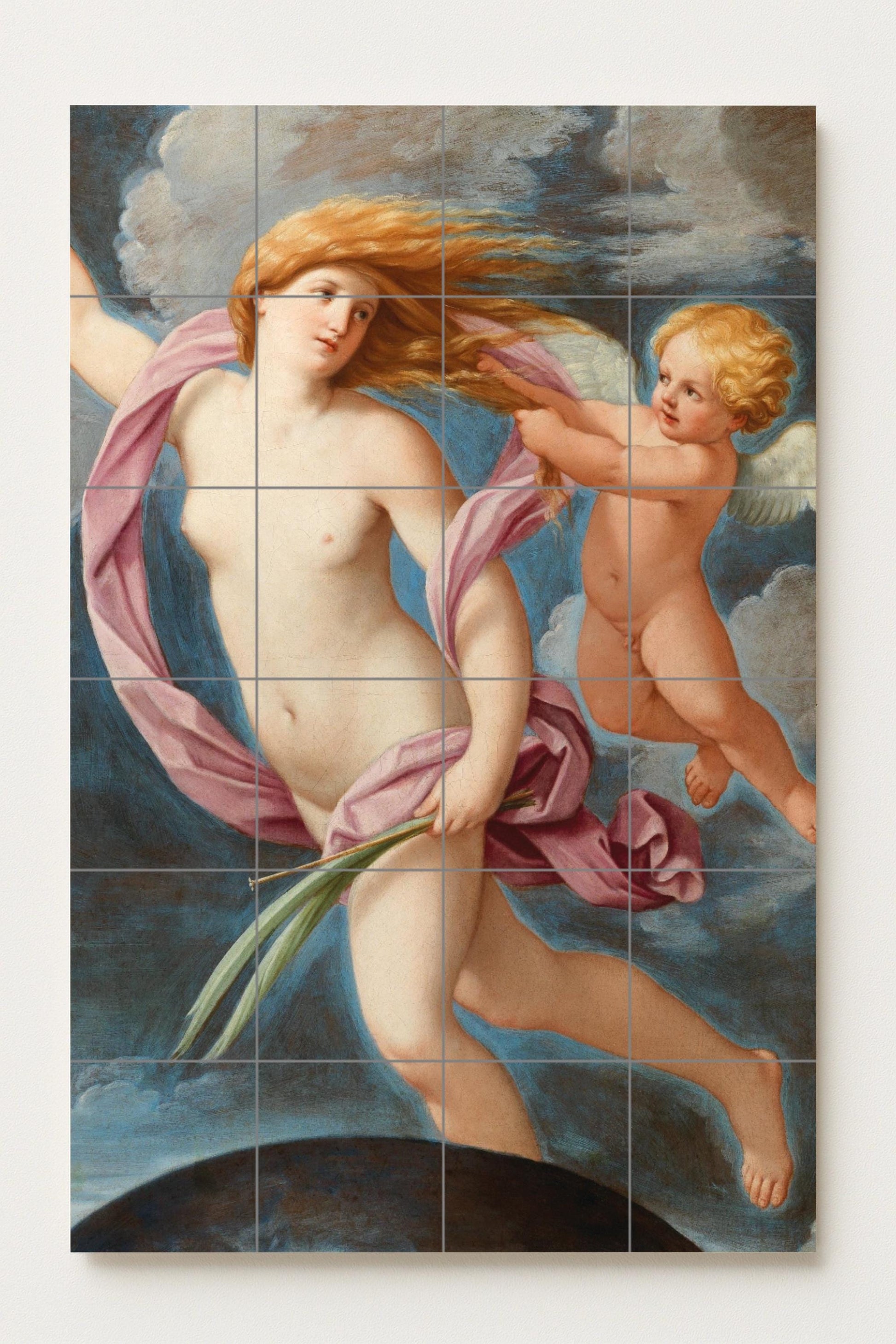 Fresque en Carrelage Grâce Céleste — Art Mural Mythologique