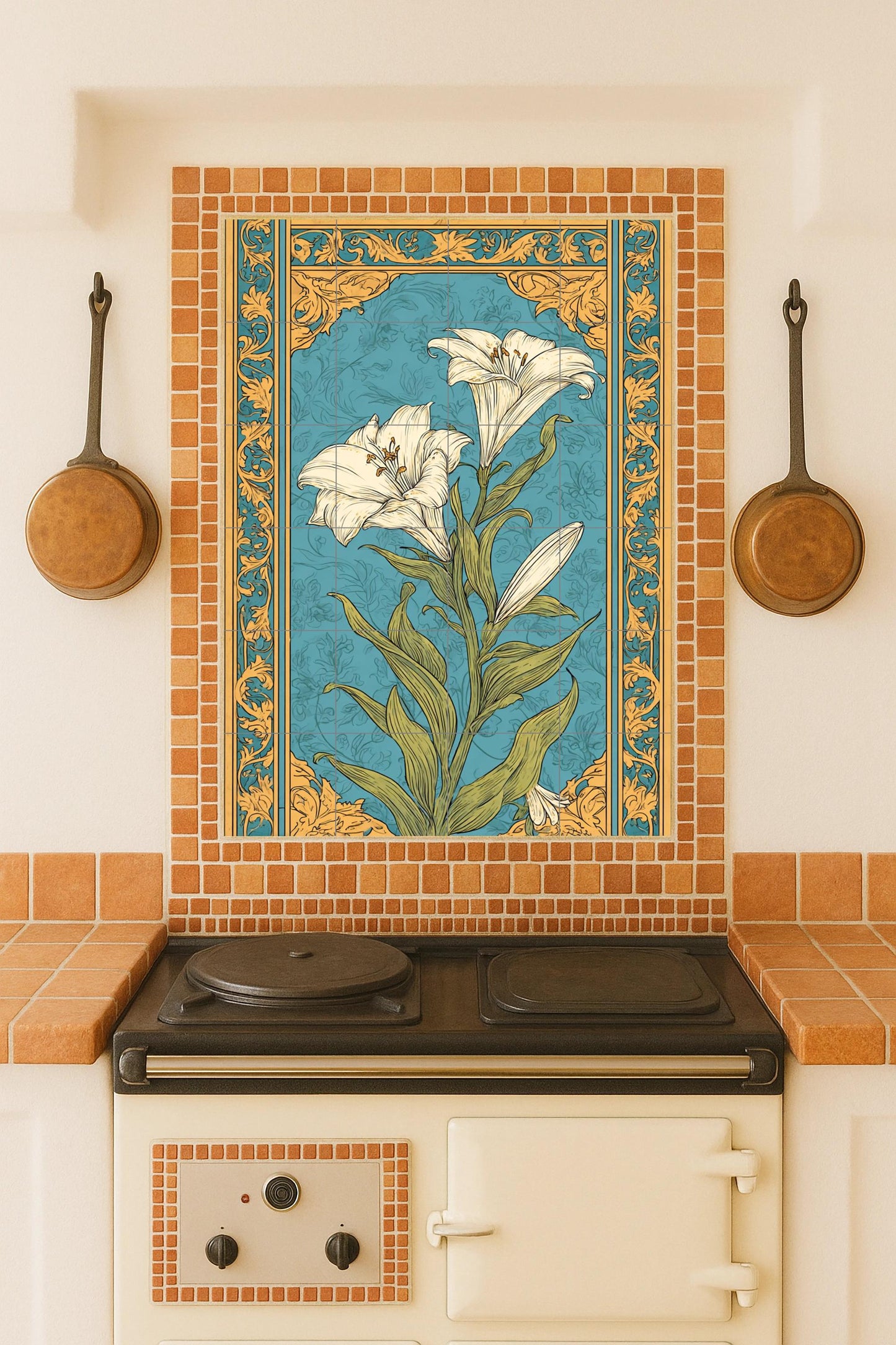 Lilium de Barcelona · Fresque Céramique — Art Mural Nature
