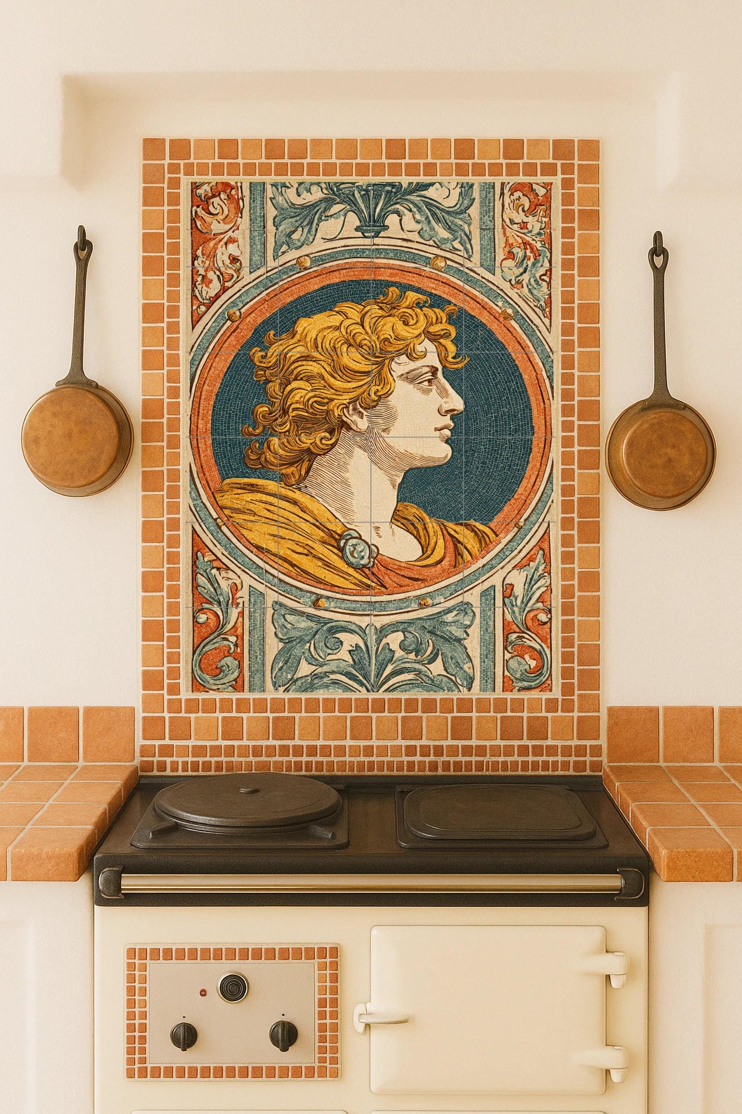 Perfil aureliano · Ceramic Wall Mural — Folk & Ornamental Art