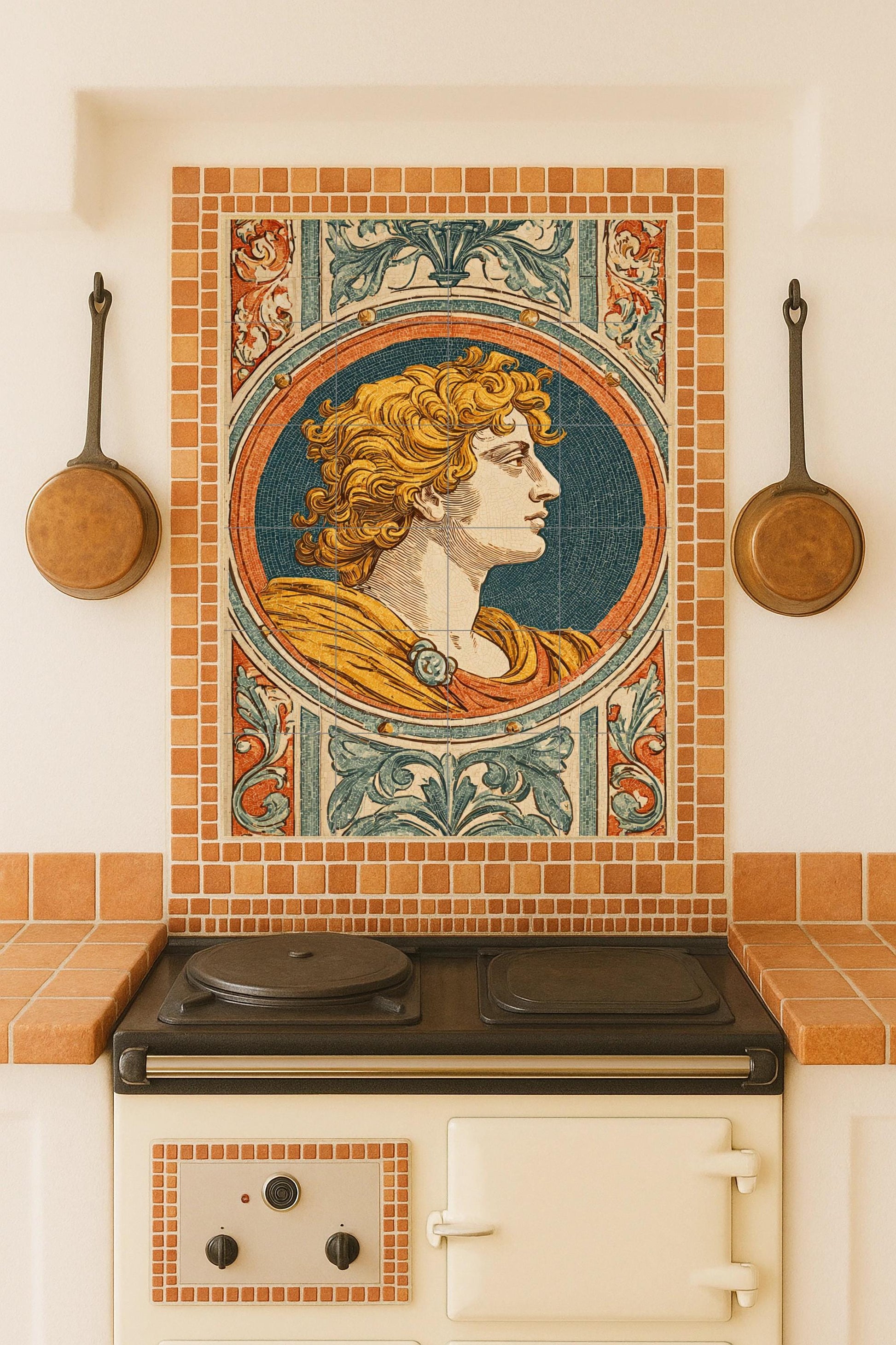 Perfil aureliano · Ceramic Wall Mural — Folk & Ornamental Art