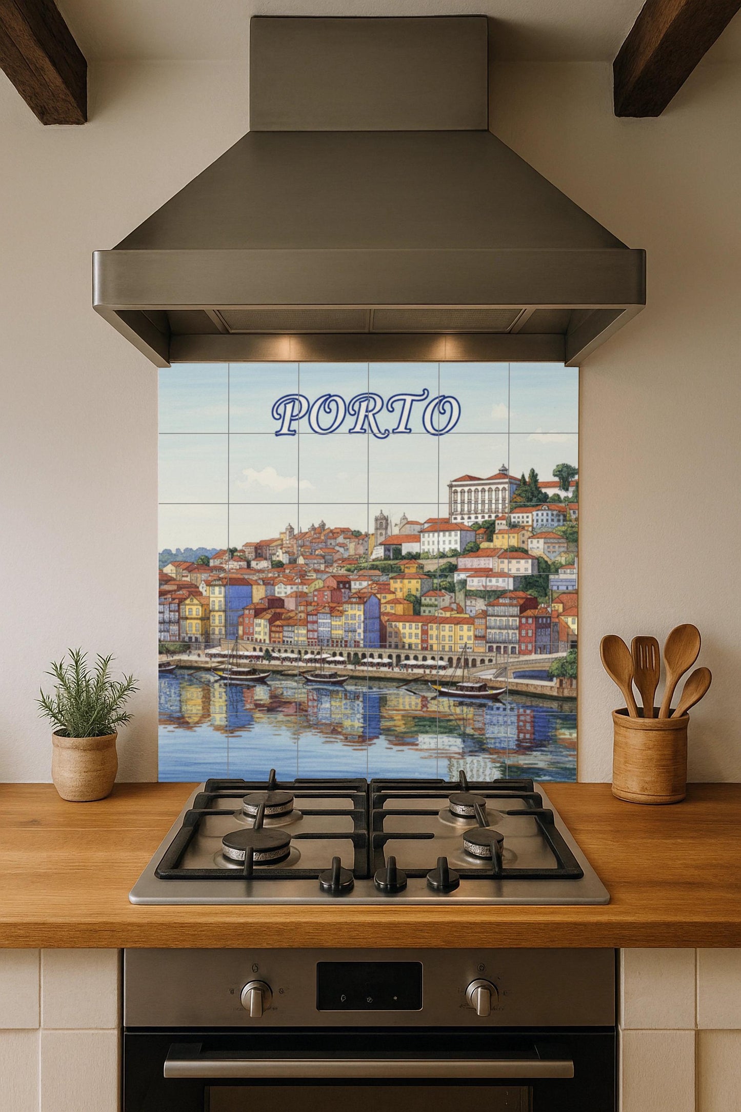 Avec la ribera du Rivière Oporto — Fresque Murale en Carreaux de Céramique · Villes et Monuments