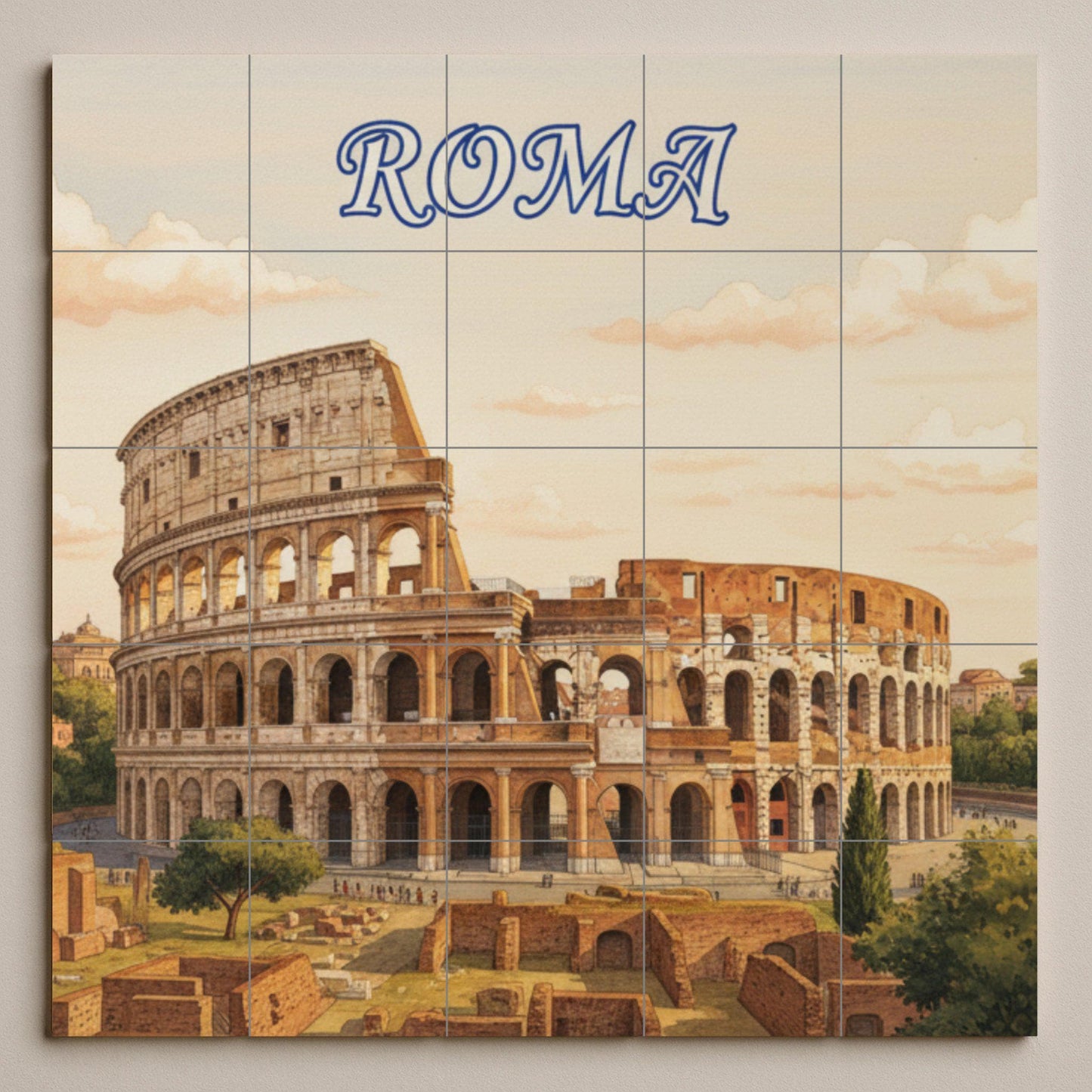 Du Coliseo de Rome — Fresque de Monument, Art Mural en Céramique