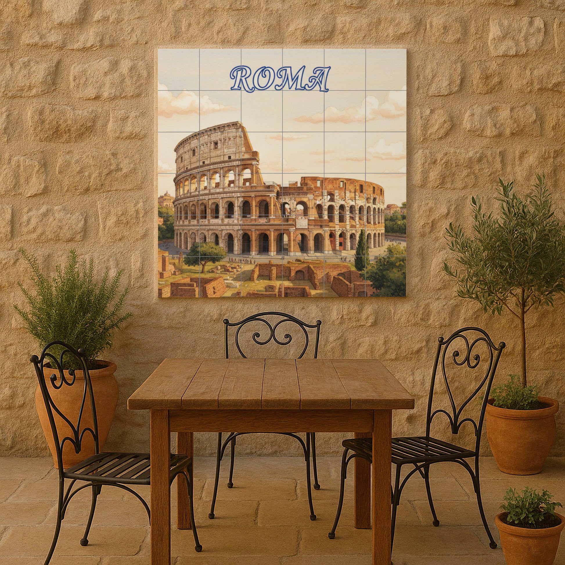 Du Coliseo de Rome — Fresque de Monument, Art Mural en Céramique