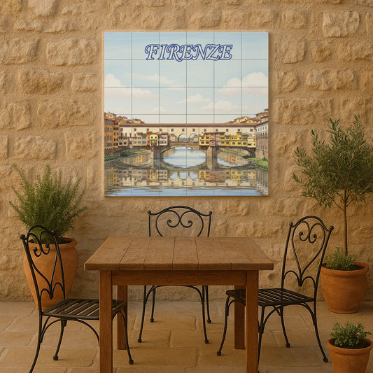 Ponte Vecchio of Florence · Ceramic Wall Mural — City & Landmark Art