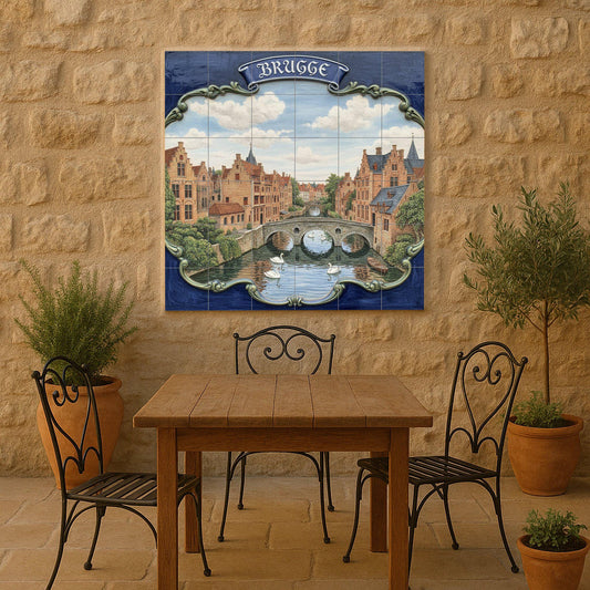 Canal of Bruges · Ceramic Wall Mural — Landmark Mural