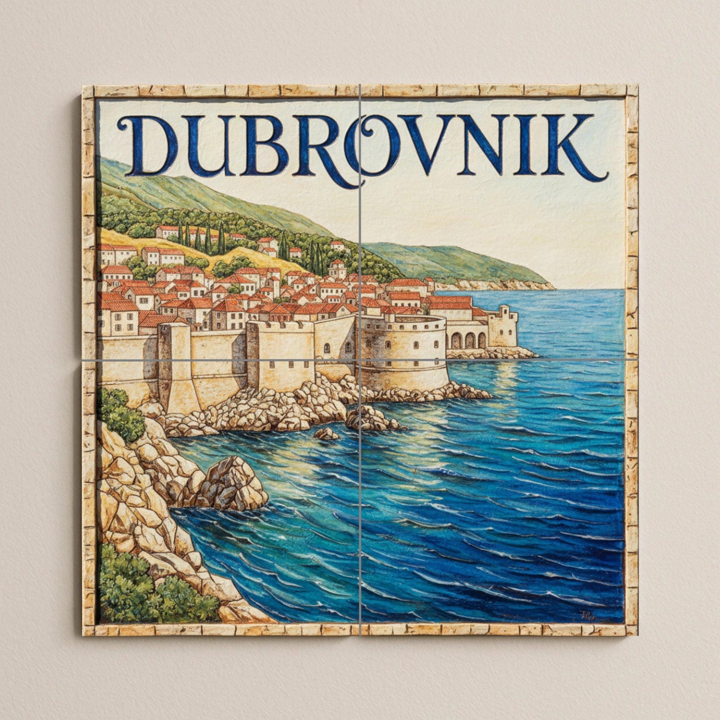 Fresque en Carrelage Cuadro de Dubrovnik — Villes et Monuments